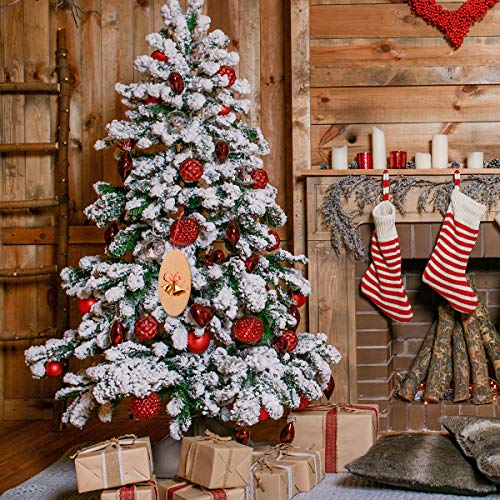 20pcs Unfinished Wood Cutouts - Oval & Round Shapes for DIY Crafts, Wedding, Christmas Ornaments & Gifts