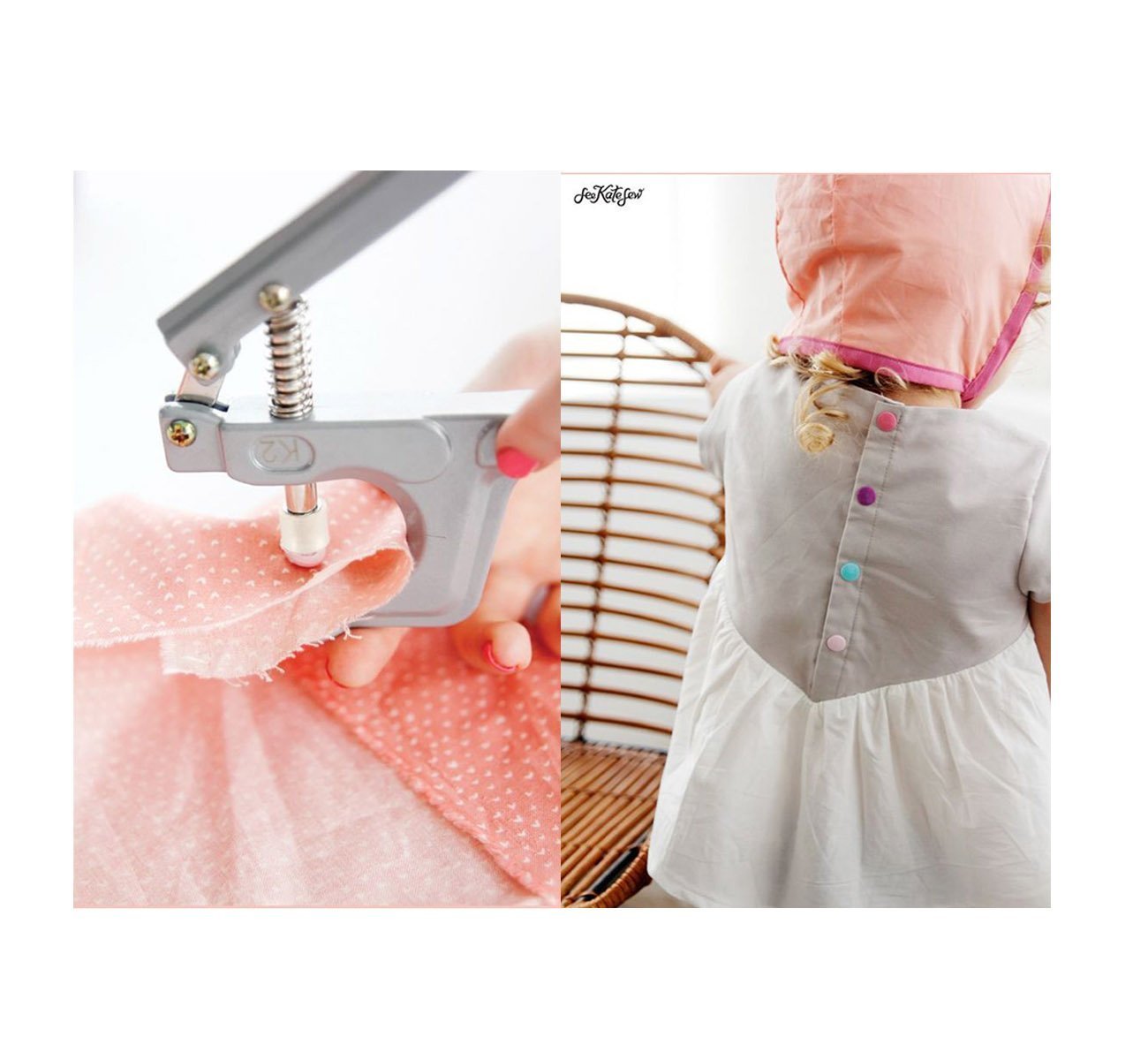 400 Sets Snap Buttons with Snap Pliers T5 Plastic Snaps No-Sew Buttons Fastener Setter for Clothing Diapers Bibs Rain Coat Crafting
