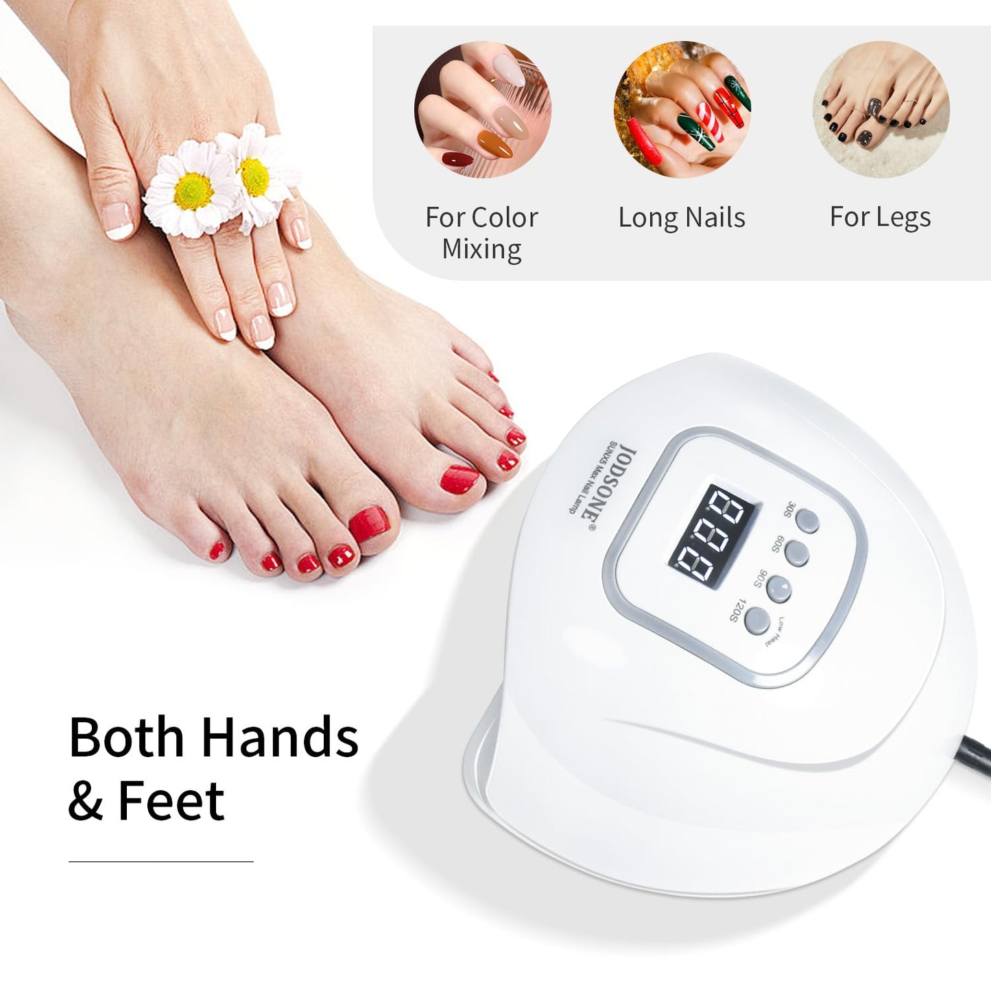 UV LED Nail Lamp, Nail Dryer for Gel Polish, Led Light with Automatic Sensor & 4 Timers
