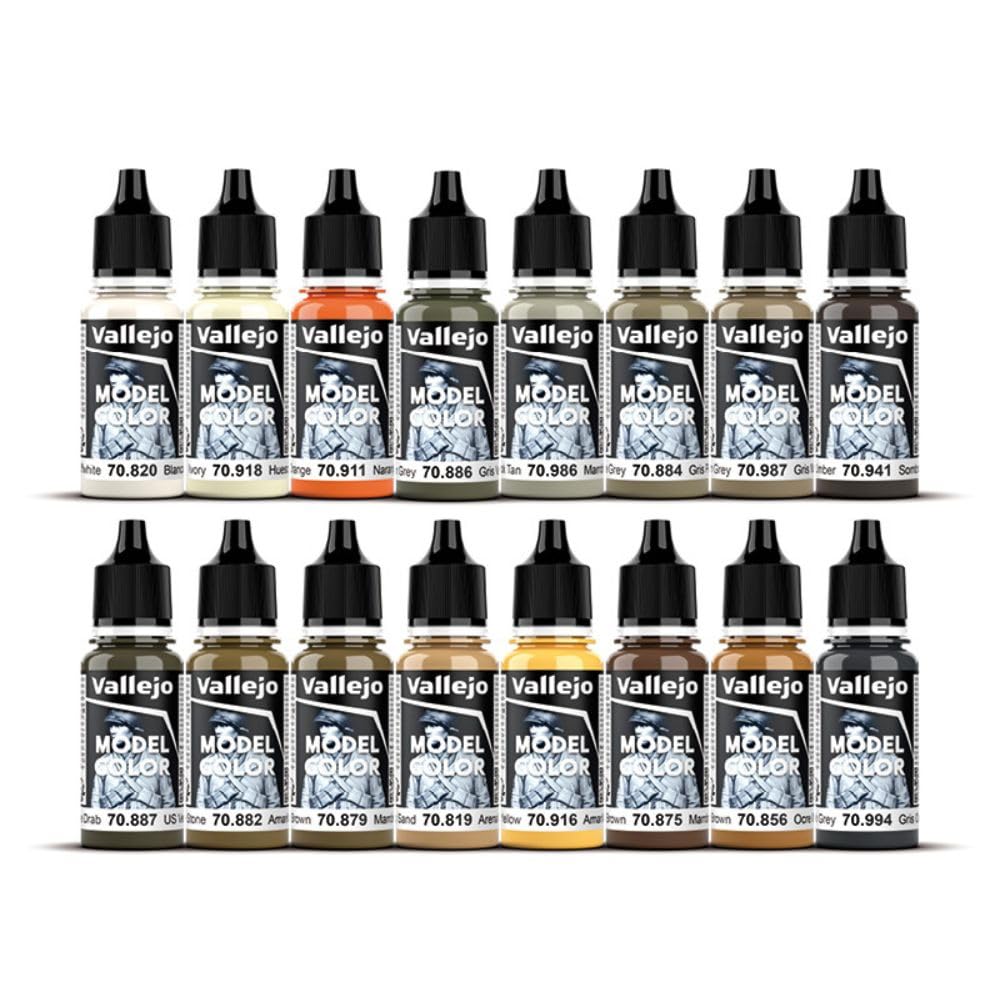 Model Color Effects Earth Tones Set | Modeling Acrylic Paints | 16 bottles x 18 ml (0.60 fl.oz.)