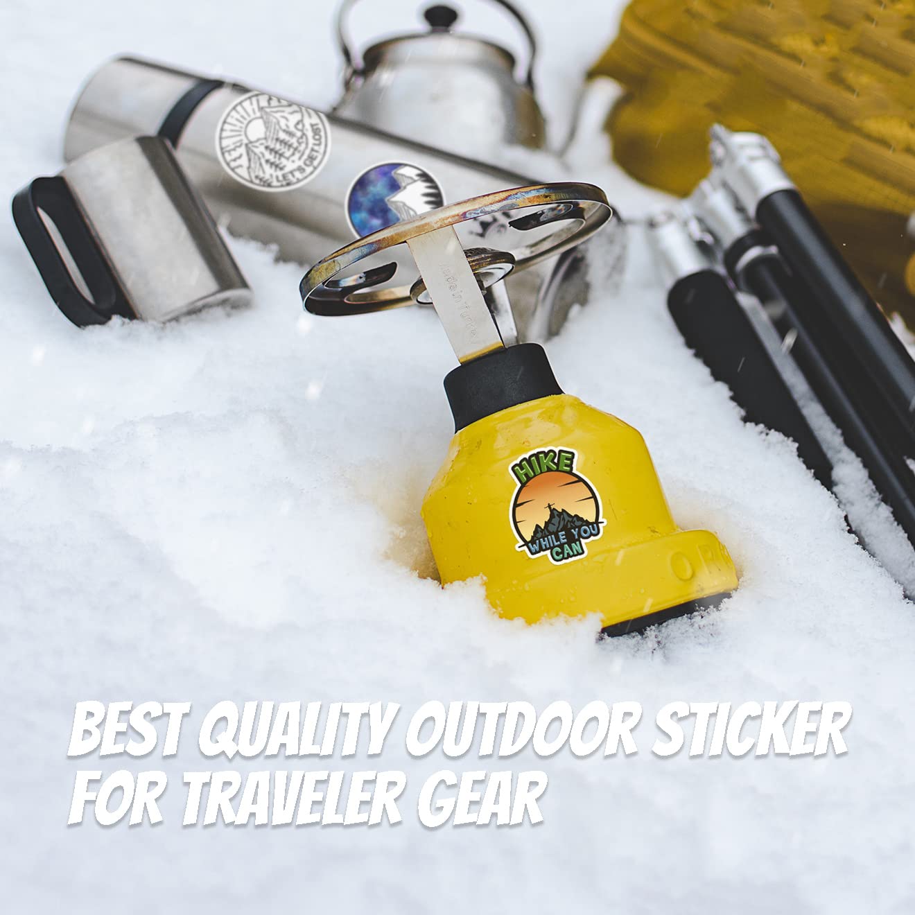 200PCS Camping Stickers - Water Bottles, Outdoor Adventure, Vinyl Waterproof Stickers Packs for Laptop, Travel & Hiking, Bike, Bumper, Suitcase, Luggage, Car, Wilderness, Nature