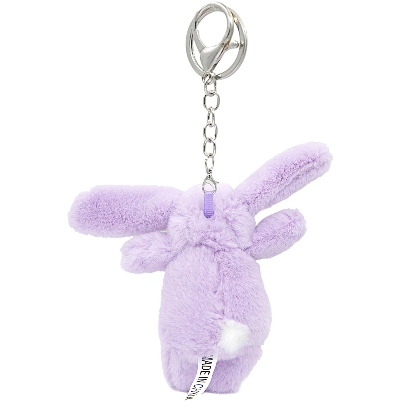 Miokkley Cute Bunny Plush Keychain for Backpack, 3.5" Inch Mini Rabbit Keychain Purse Charm Pendant Gift for Women (Purple)