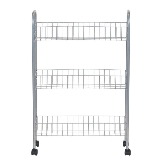 Household Essentials Slim Storage Cart, 3 Shelf Storage Cart with Wheels, Perfect for Laundry Rooms, Bathrooms, Pantries, Kitchens and More