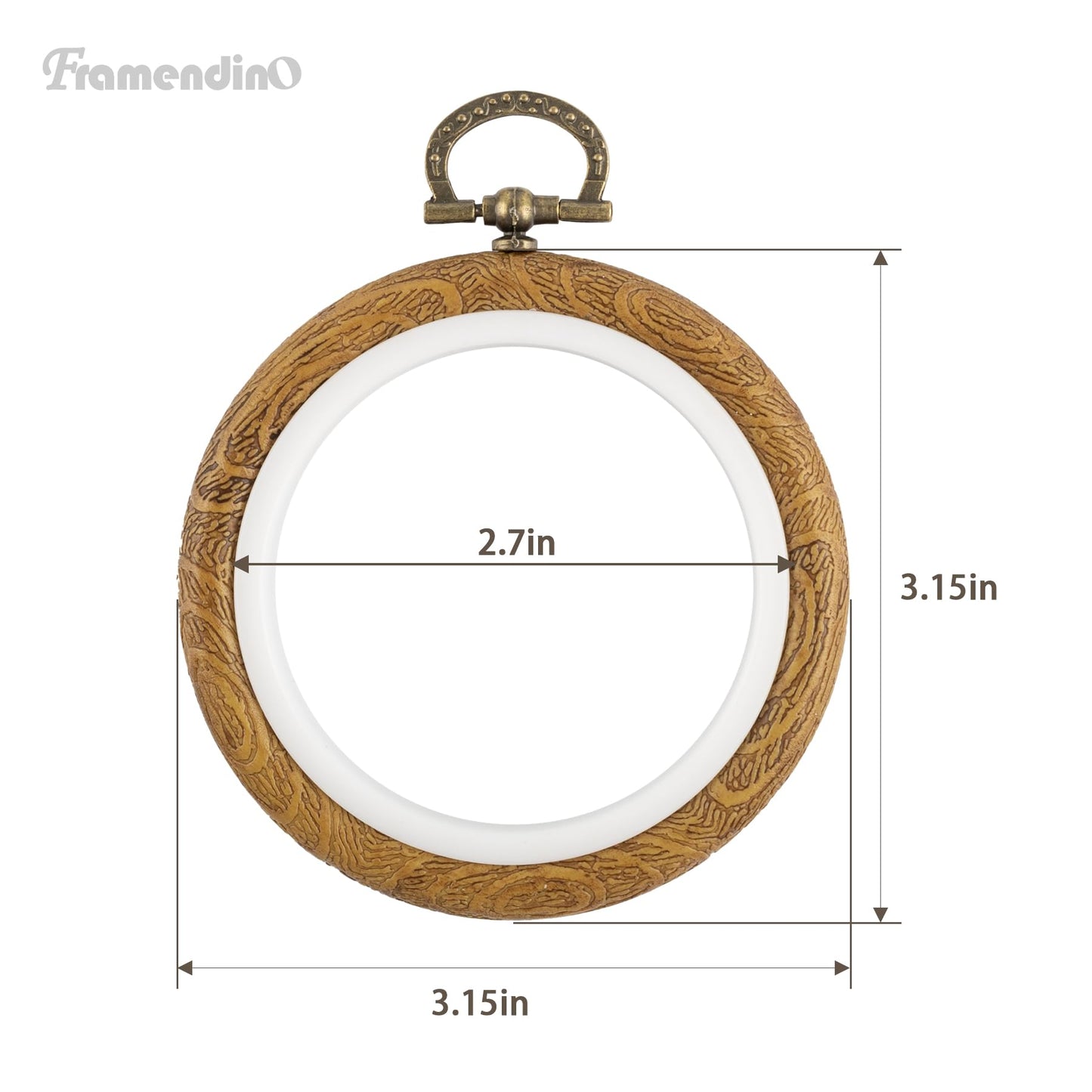 8 Pack Round Mini Embroidery Hoops 3 Inch Imitated Wood Display Frame Circle Cross Stitch Hoop Ring for Art Craft Sewing Hanging Ornaments