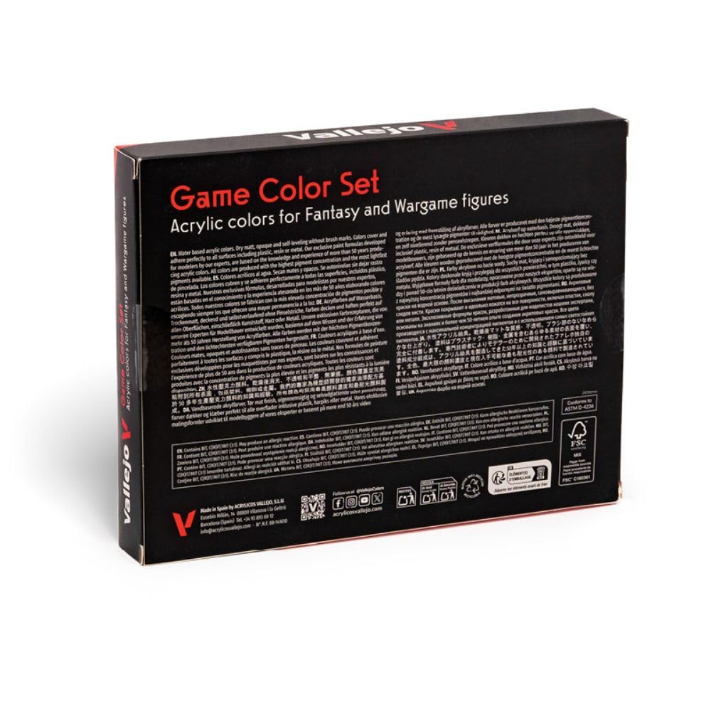 Game Color Leather and Metal Set | Set for Fantasy and Wargame Figures | 16 Bottles x 18 ml (0.60 fl.oz.)