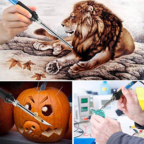 23Pcs Pyrography Wood Burning Tips, Wood Burning Tool Kits Carving Iron Tip for Embossing/Adults/Beginners/Birthday/Wedding Anniversary/Halloween/Christmas DIY