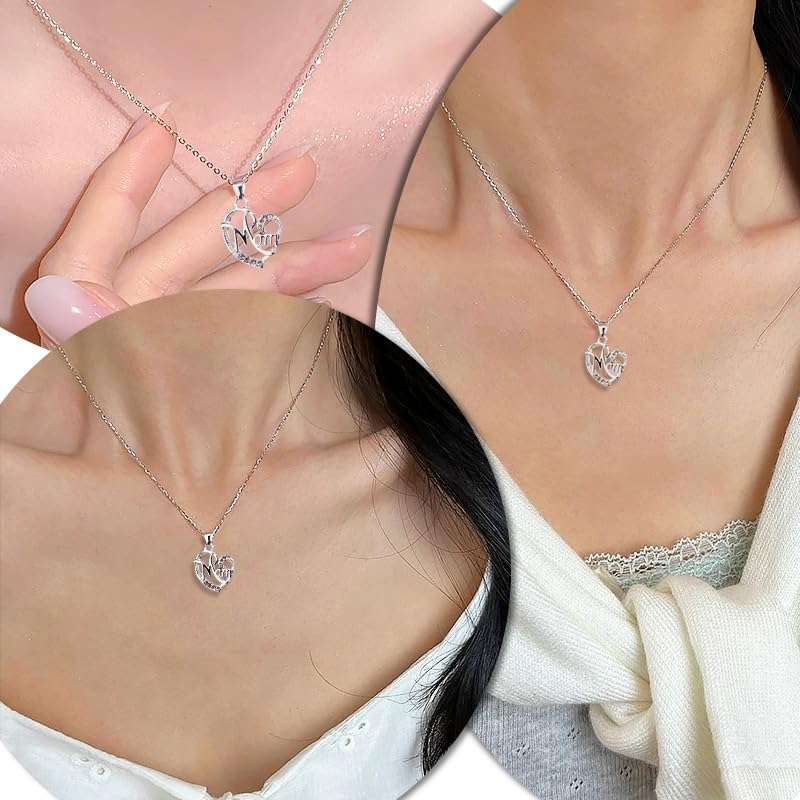 Mom Christmas Gifts Necklace - Mother Heart Pendant Necklace Mothers Day Necklace for Women from Daughter Son White