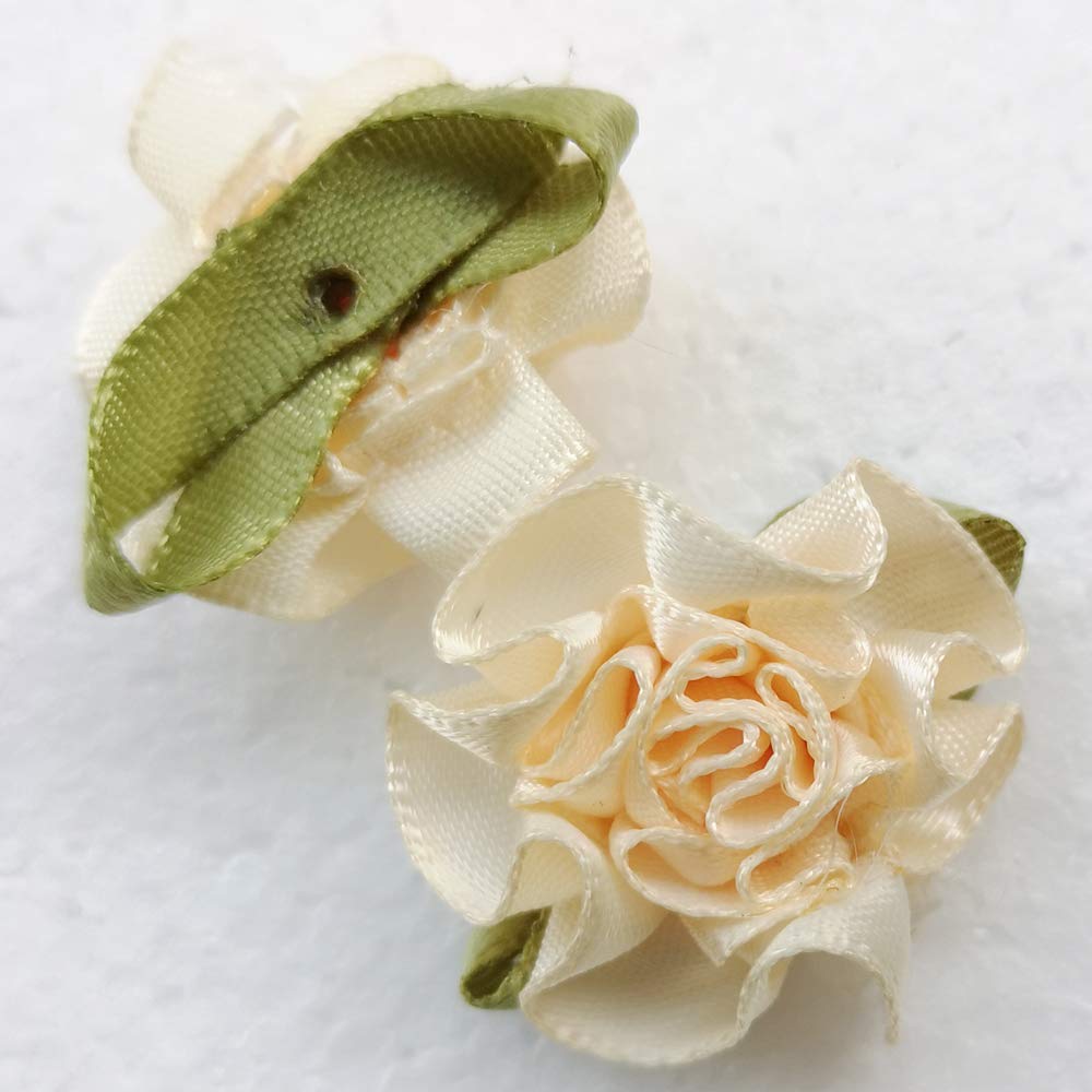 Craft 40pcs Ribbon Flowers Bows Carnation Appliques Sewing Craft (Multi)