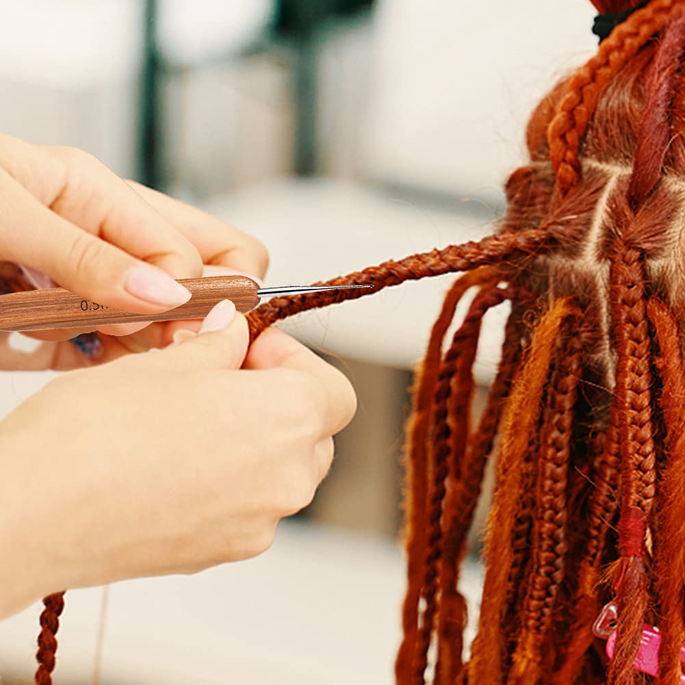 Dreadlocks Crochet Hooks, Crochet Hooks for Dreadlocks, Dread Locks Crochet Loc Needle for Braid Craft 0.5mm (1 Hook and 2 Hooks)