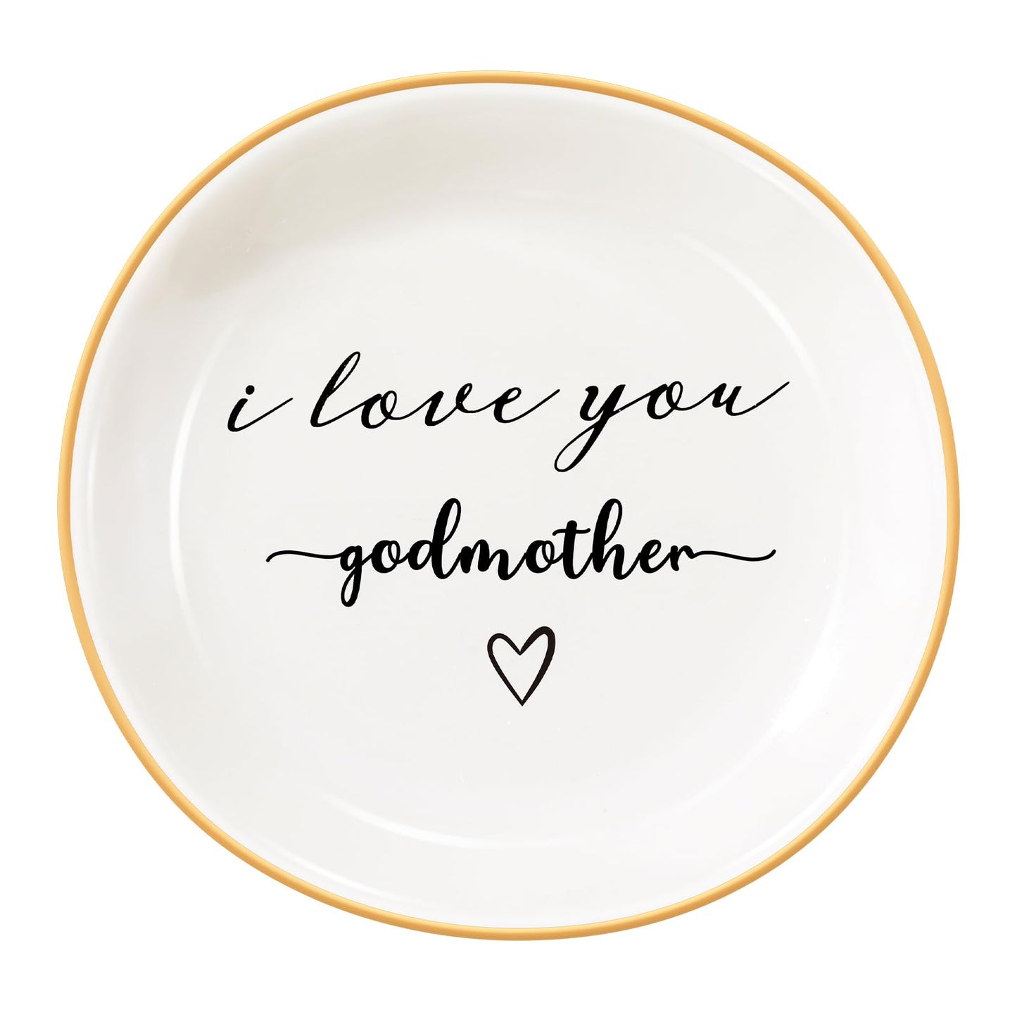 PUDDING CABIN Godmother Gifts: I Love You Ring Dish for Godmother Proposal, Birthday, Mother's Day, Christmas & Wedding