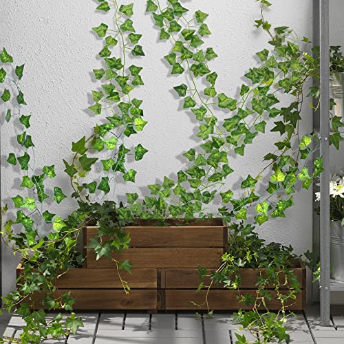 CQURE 12 Pack 84Ft Artificial Ivy Garland, Fake Vines UV Resistant Greenery Leaves Fake Plants Hanging Aesthetic Vines for Home Bedroom Party Garden Wall Room Decor