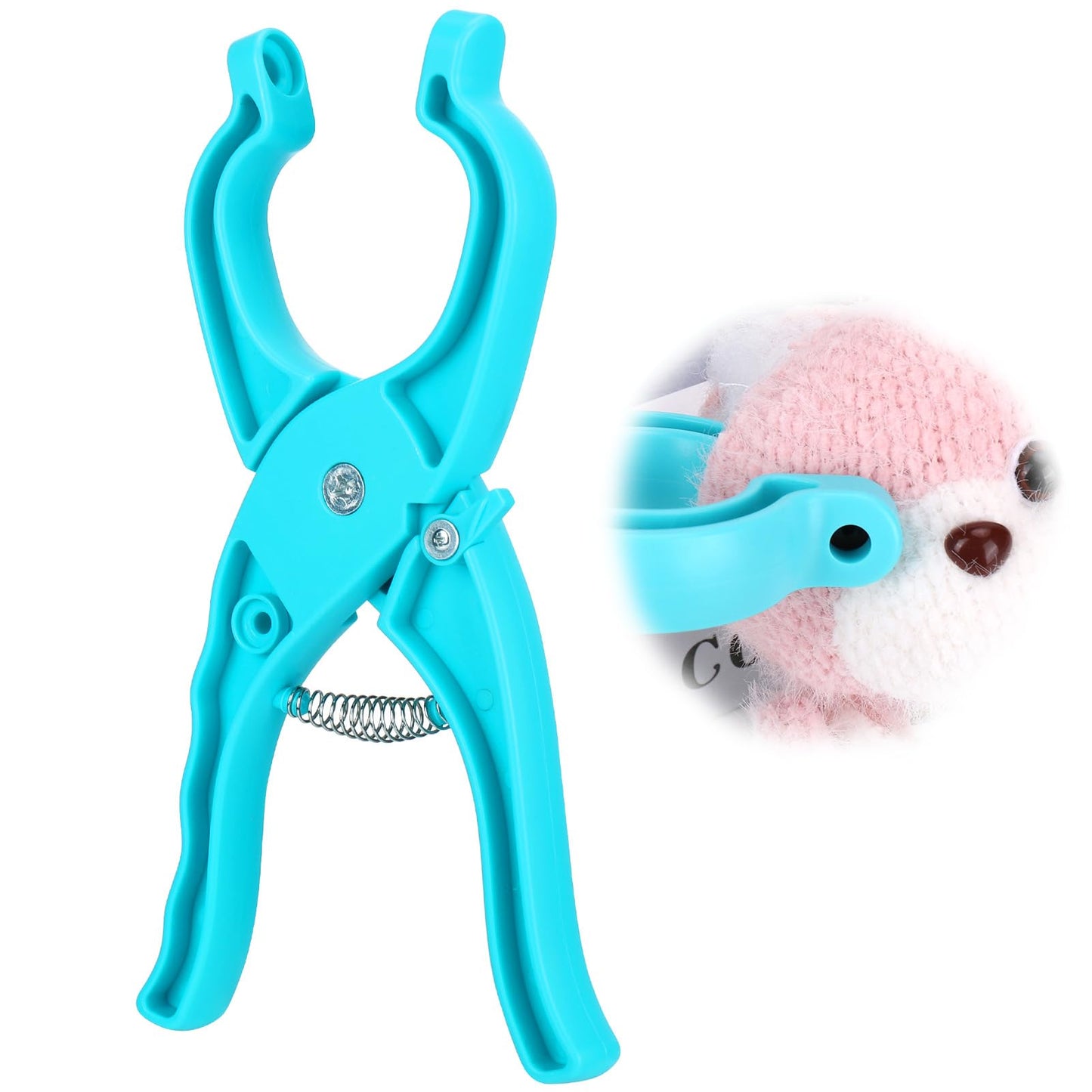 Juome Upgraded Safety Eye Tool for Crocheting - Crochet Tools for Attaching Crochet Safety Eyes, Auxiliary Tool for 5-30mm Stuffed Animals Safety Eyes Doll Making Supplies (Blue 1pcs)