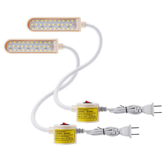 Bonlux Sewing Machine Light, 30 LEDs Flexible Gooseneck Work Light with Magnetic Mounting Base, 6W Portable Work Lamp for Workbench Lathe Drill Presses (2-Pack)