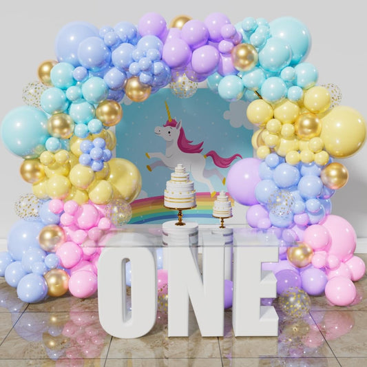 ZBYDNG 216Pcs Pastel Rainbow Balloon Garland Kit, Latex Colorful Party Balloons Arch Kit for Birthday Baby Shower Wedding Engagement Anniversary Christmas Party Decorations