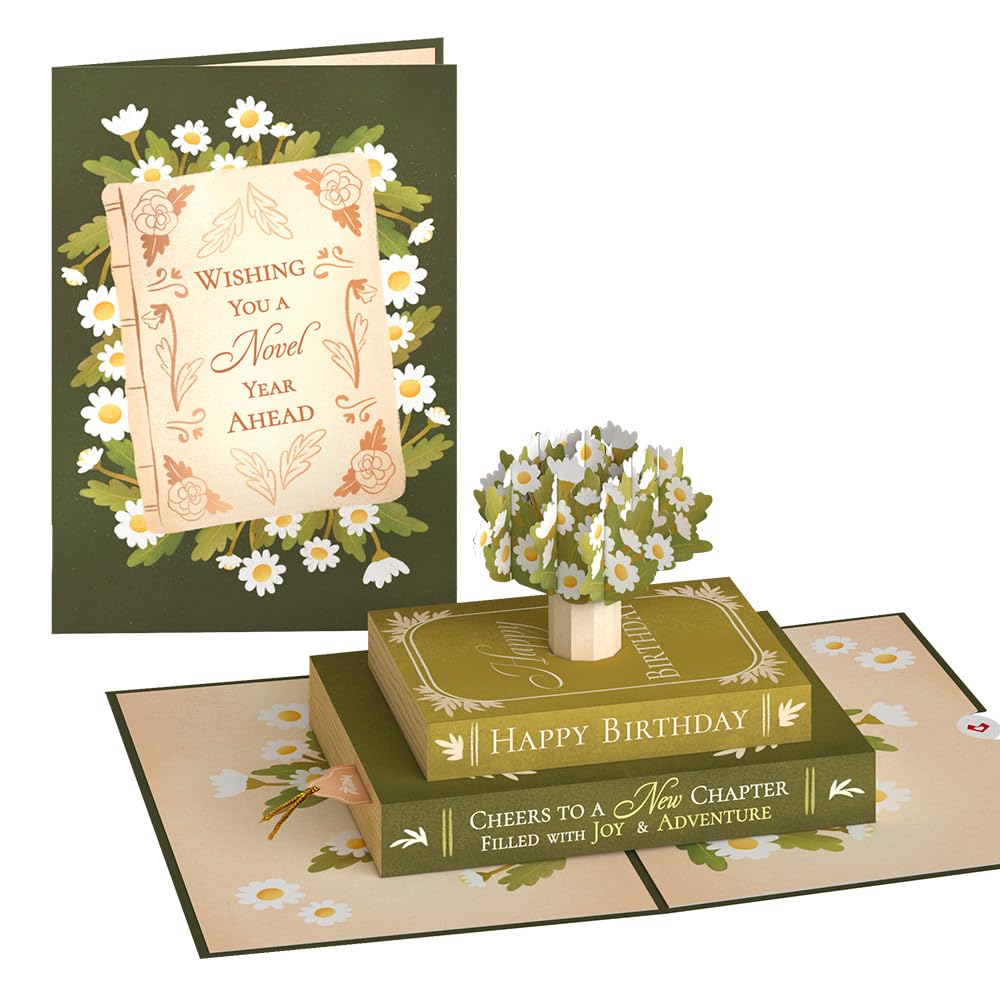 Lovepop Birthday Pop-Up Card for Her and Him - 3D Greeting Cards for Boys, Girls, Men, Women - Cheers to A New Chapter - 5" x 7 Card - Blank Notecard & Envelope Included