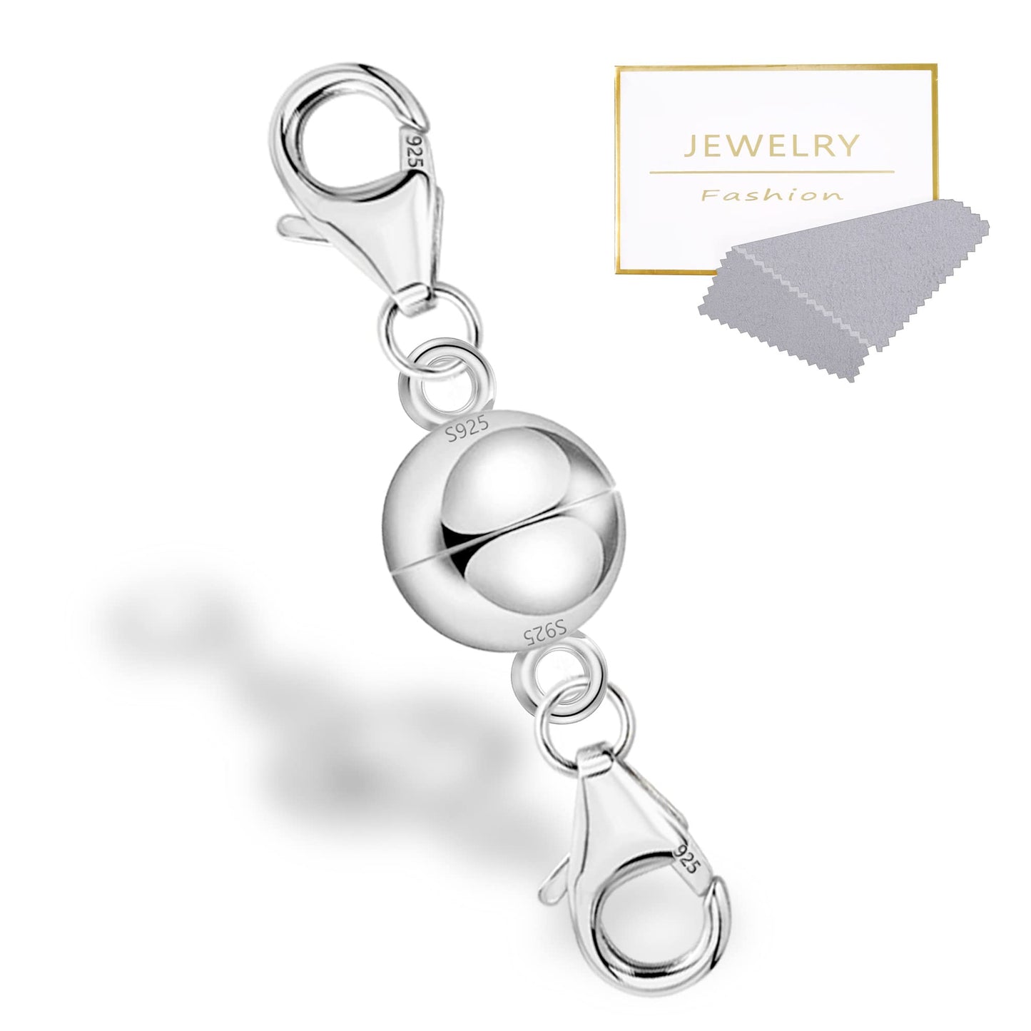 925 Sterling Silver Double Lobster Clasp Magnetic Necklace Jewelry Clasps and Closures Sterling Silver Double Bracelet Necklace Clasp