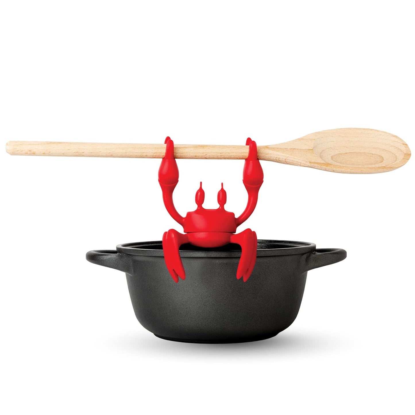 Red the Crab Silicone Utensil Rest - Kitchen Gifts, Silicone Spoon Rest for Stove Top - Heat-Resistant Kitchen and Grill Utensil Holder - Non-Slip Spoon Holder Stove Organizer, Steam Releaser