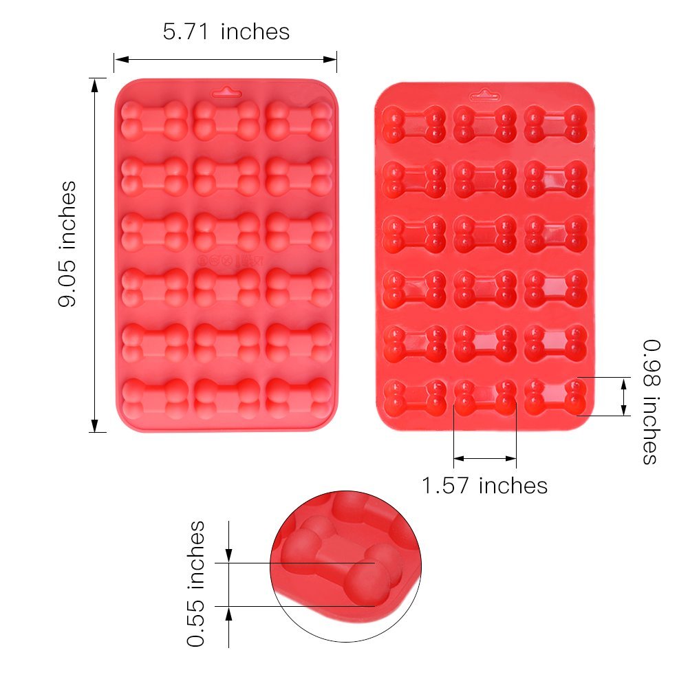 homEdge Puppy Dog Paw and Bone Silicone Molds, Non-Stick Food Grade Silicone Molds for Chocolate, Candy, Jelly, Ice Cube, Dog Treats (Puppy Paw Bone Set of 4PCS)