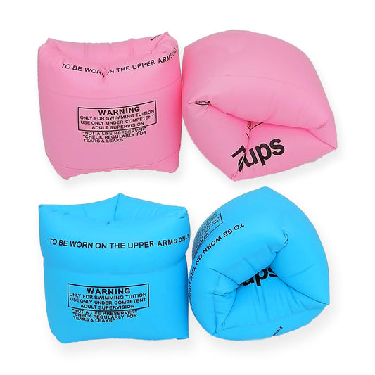 2 Pack Arm Floaties for Kids and Adults- Inflatable Floaties for Kids 6-12yrs, Blow up Water Wings for Toddlers, Swimming Arm Pool Floats for Children and Adults 30-150LBS(Blue and Pink)