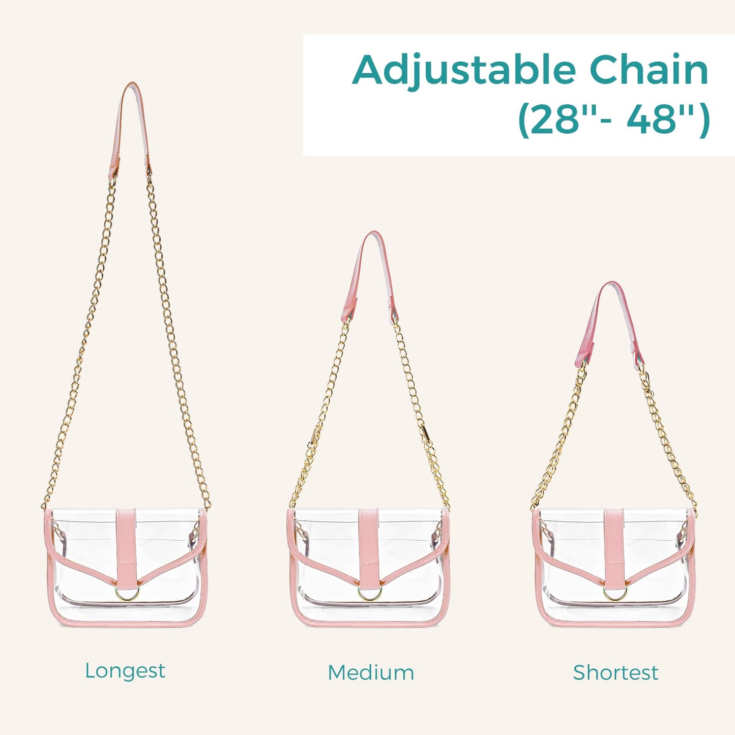 ProCase Clear Purse for Women, Crossbody Handbag Stadium Approved See Through Shoulder Bag for Concert Game Sport Event