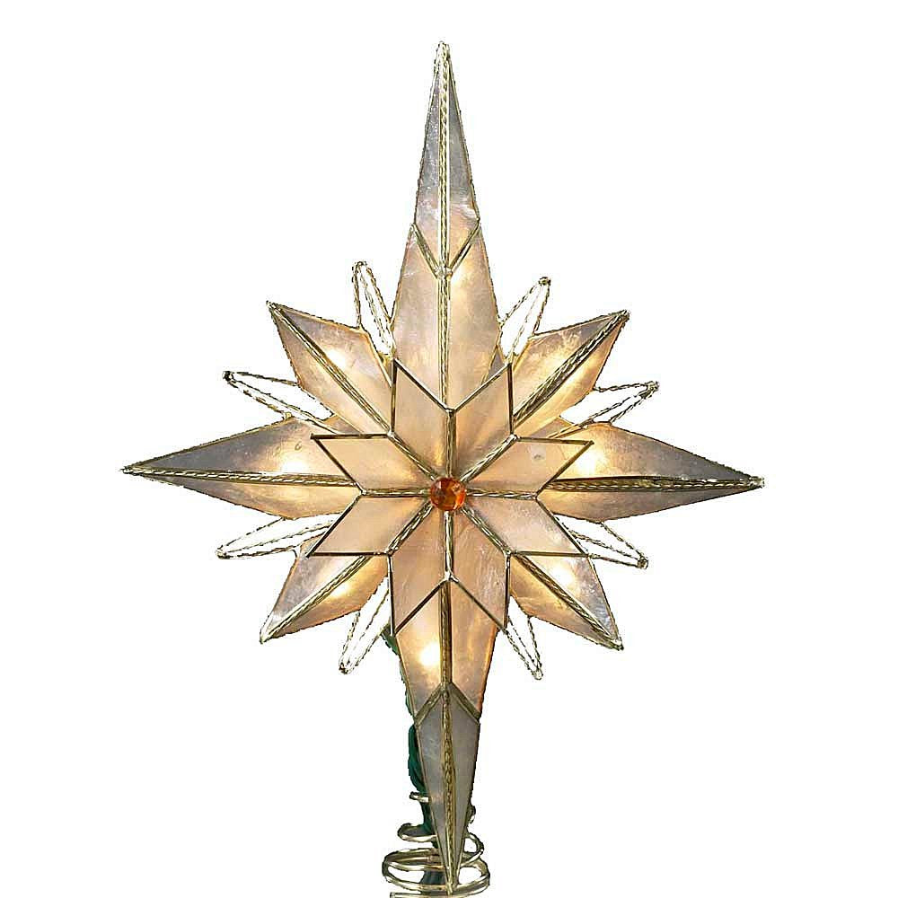 Kurt Adler UL3016 10-Light 10-Inch Capiz Classical Multi-Pointed Bethlehem Star Treetop