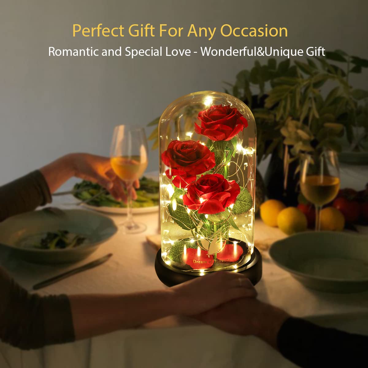 Mothers Day Mom Gifts for Mom,Beauty and The Beast Rose Light Up in Glass Dome,Preserved Flowers Prime Delivery Flowers Gifts,Birthday Gifts for Women Girlfriend Wife Anniversary,Valentines,Wedding