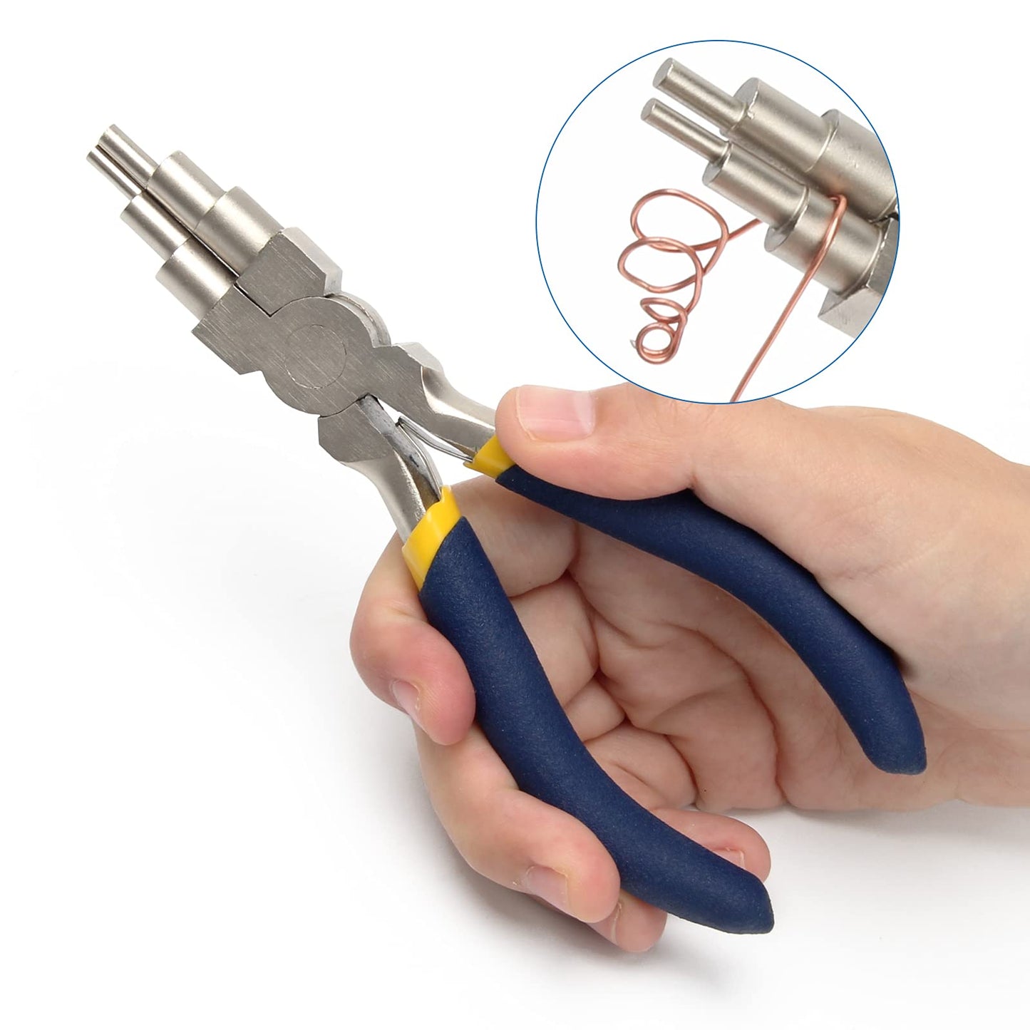 6 in 1 Bail Making Pliers, 3mm to 10mm Wire Bending Pliers with Non-slip Comfort Grip Handle for Jewelry Making, Loops, Jump Ring