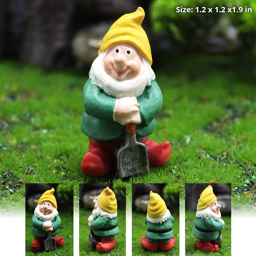 PEATOP Fairy Garden Accessories, Garden Gnome Figurines Set of 7, Miniature Gnome Figurines for Plant Pots Decor, Home Decoration, Fairy Garden