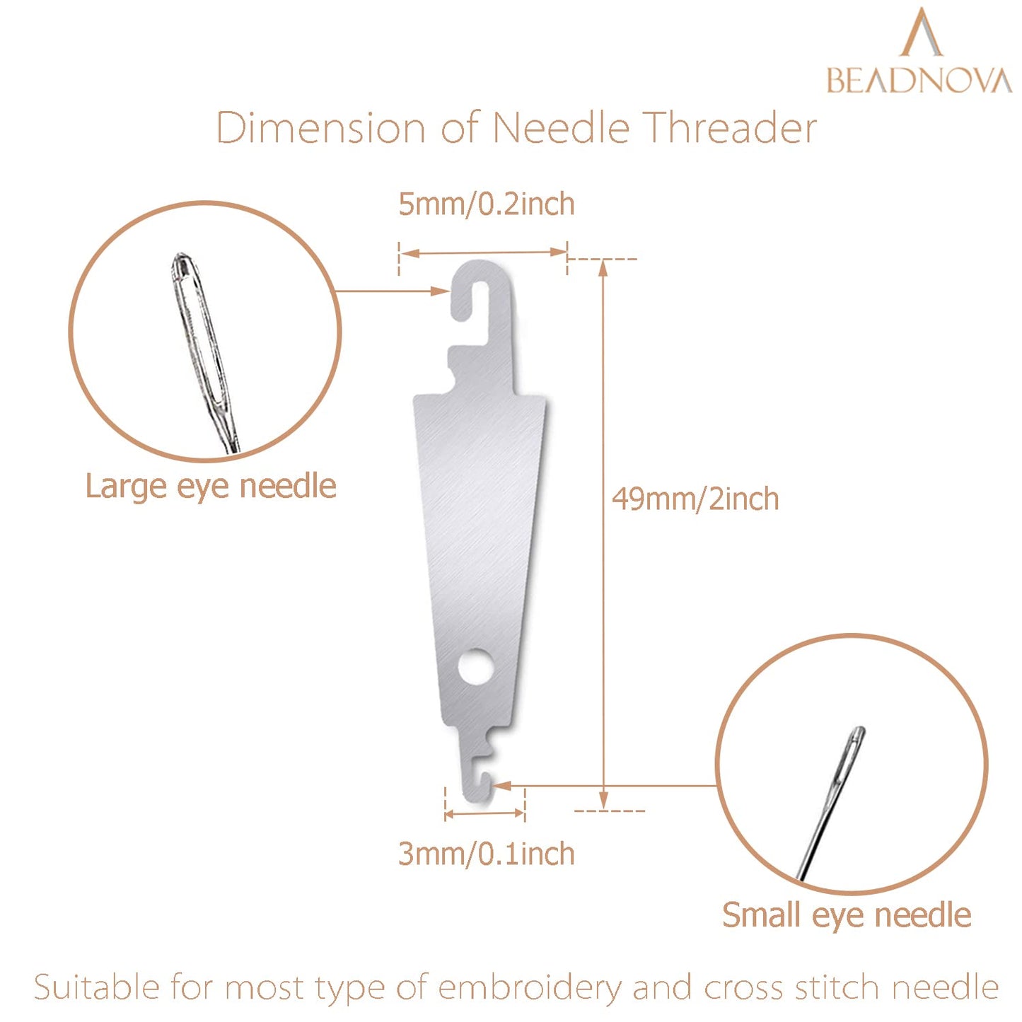 Needle Threaders 20pcs Stainless Steel Sewing Needle Threader for Hand Sewing Large Eye Cross Stitch Embroidery Craft Knitting Quilting