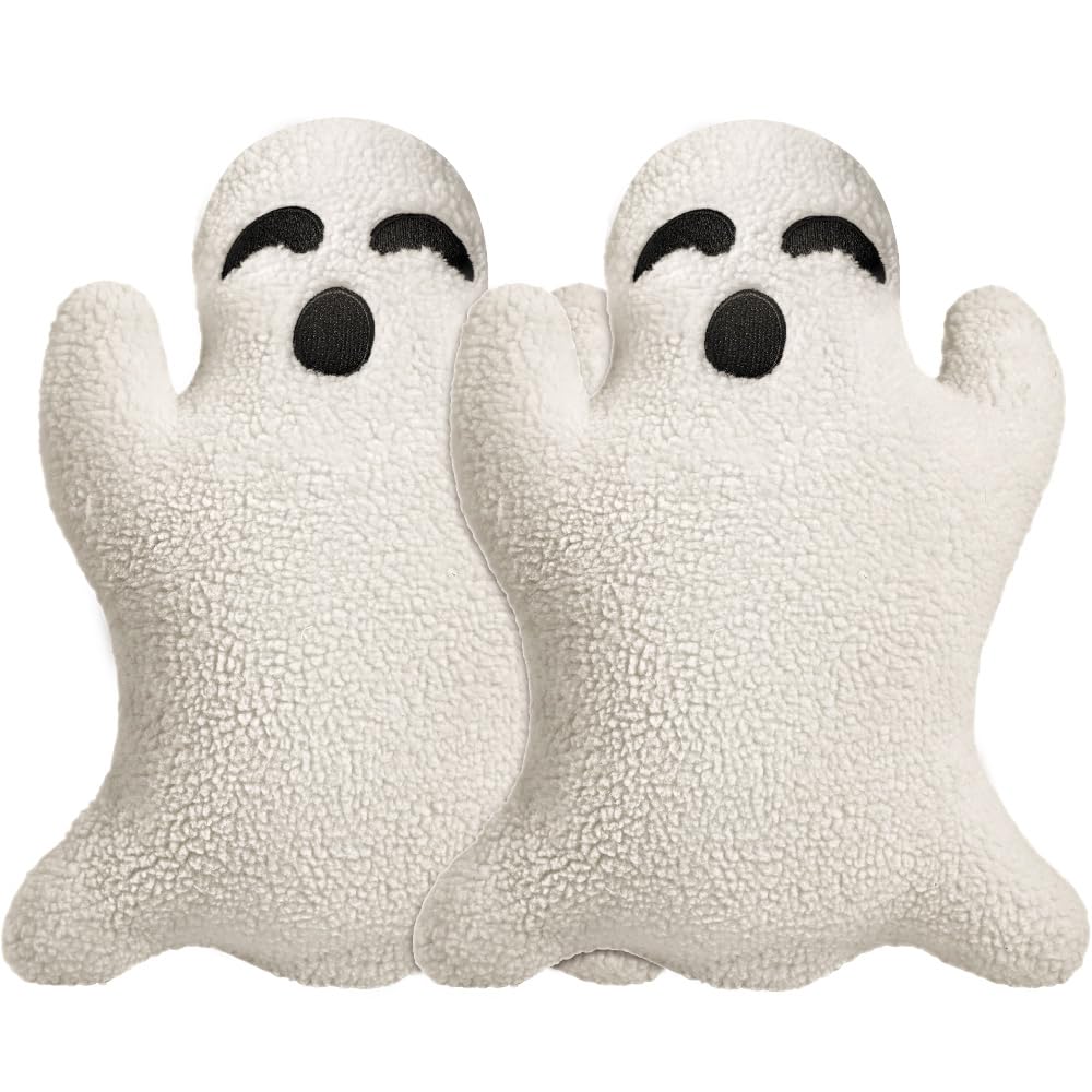 Ghost Pillow,Ghost Decor,Halloween Pillows Set of 2 Cute Ghost Indoor Decorative Throw Pillow Ghost Plush Pillows for Halloween Decorative Home Sofa Bed Ghost Decor Cushion(7.9 Inch)
