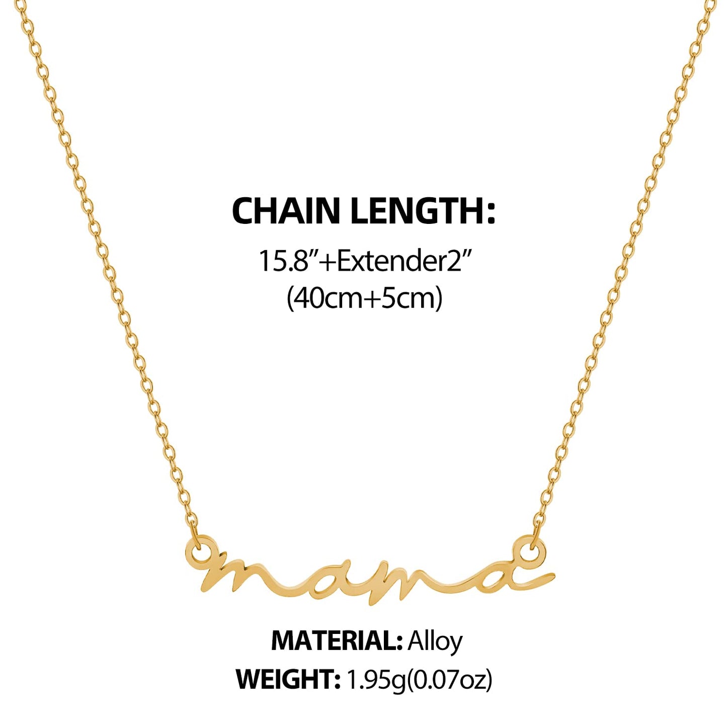 SLOONG Mama Necklaces for Women, Gifts for Mother, 14K Gold Plated Dainty Mother Matching Gift Non Tarnish Jewelry, Gifts for New Mom