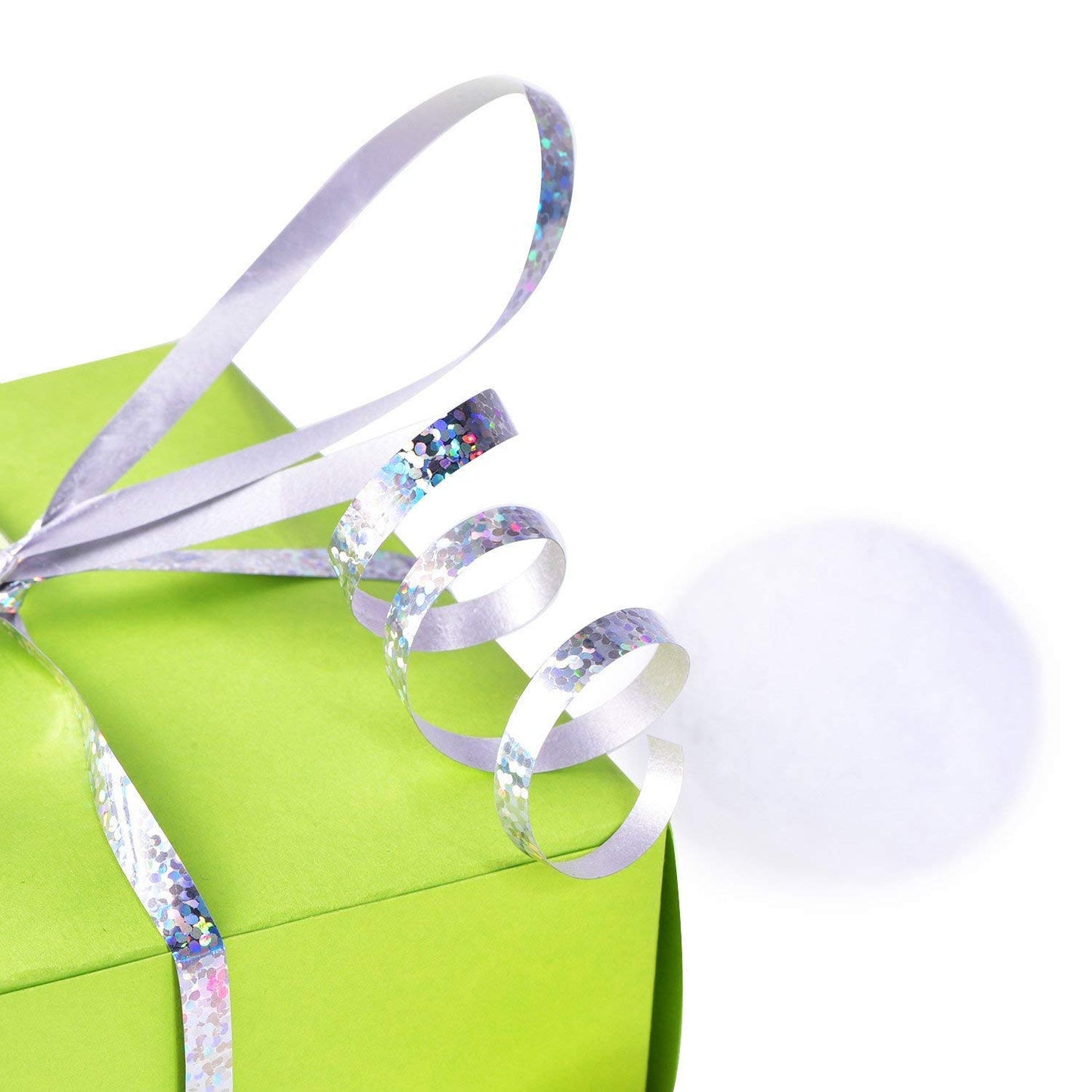 BEISHIDA 500 Yards Silver Ribbon Curling Crimped, Balloon String Shiny Metallic Roll for Gift Wrapping Ribbon for Birthday Party Festival Art Craft Decor Florist Flowers Decoration