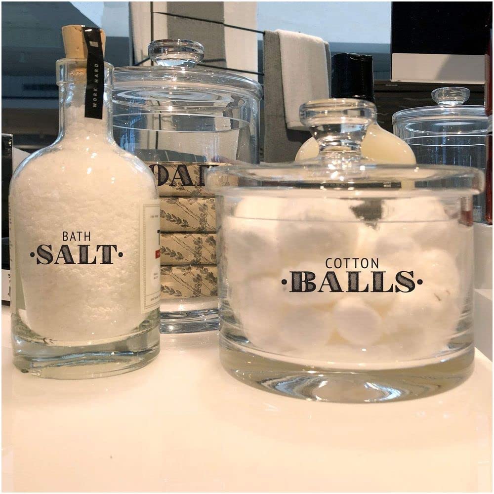 Talented Kitchen Farmhouse Bathroom Beauty Organization Labels -72 Bathroom & Makeup Organization Preprinted Sticker. Water Resistant, Canister Labels. Jar Decals Bath Storage (Set of 72 - Bathroom)