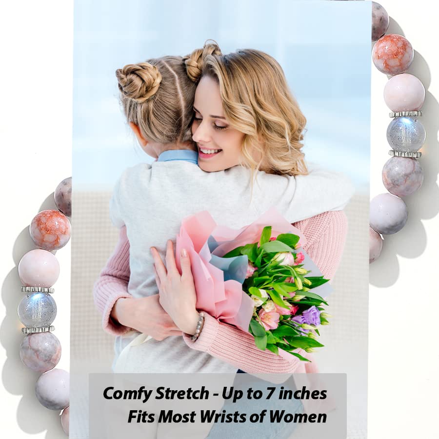 THEMEROL Mothers Day Gifts for Mom from Daughter Son Women Birthday Cards Great Presents Her Moonstone Bracelet Best Mama Personalized Unique Handmade Easter Stuffers Christmas Stocking Valentines