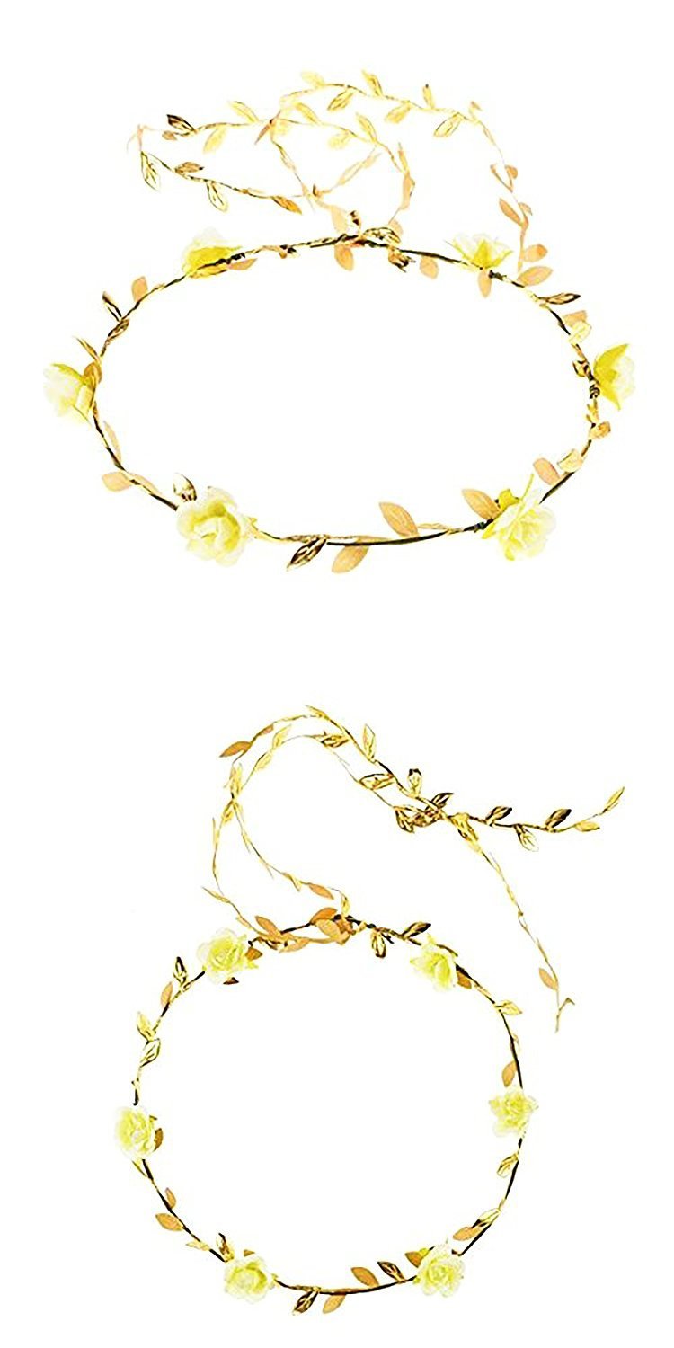 36 Yards Artificial Gold Leaf Ribbon Trim for Wreath Making and Christmas Gift Wrapping Wedding Decoration