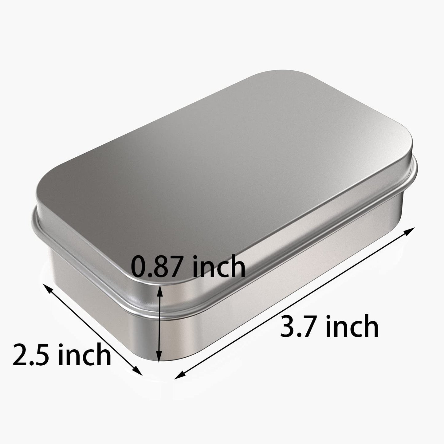 Hulless 6 Pcs Metal Hinged Tin Box Container Mini Portable Small Storage Container Kit with Lid for Home Storage 3.7x2.3x0.8 Inch, Silver