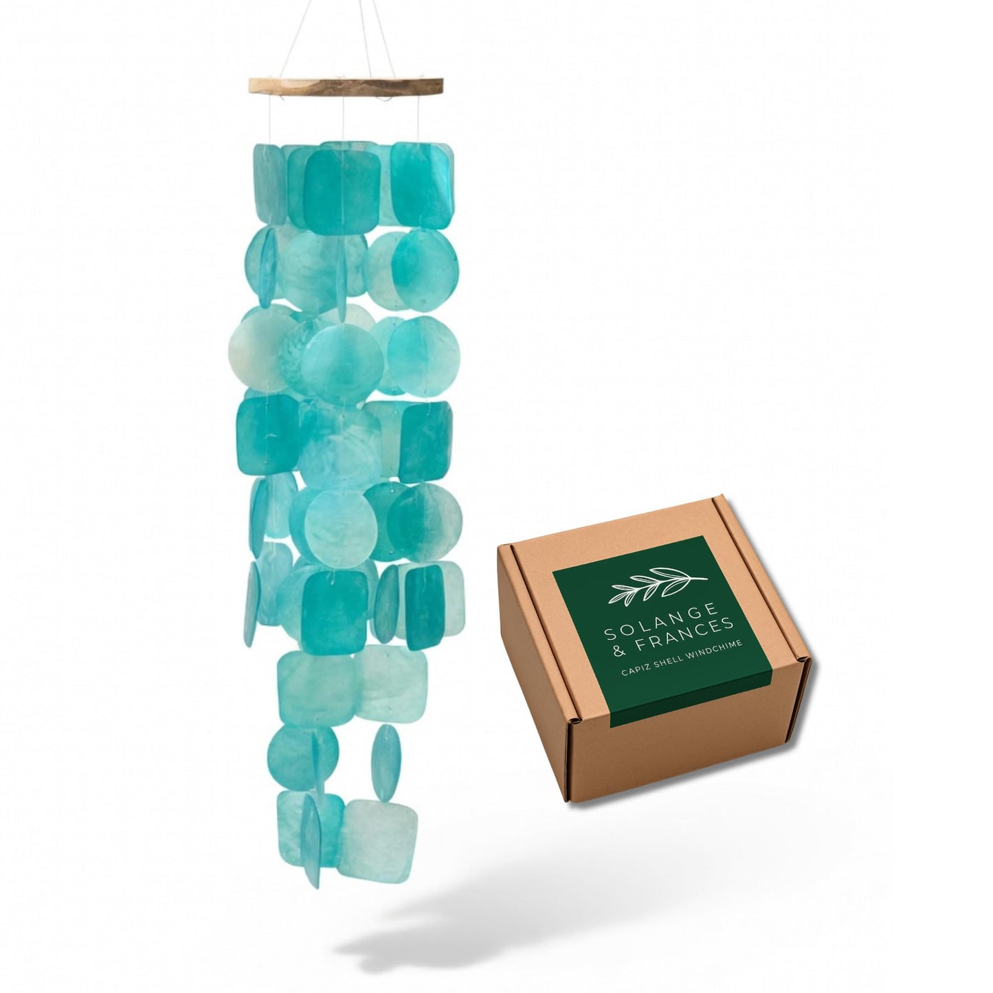 Solange & Frances Wind Chimes for Outside. Capiz Shell Wind Chime Outdoor Decor. Unique House Decor and Gifts for Women Who Have Everything. Ideal for Mom
