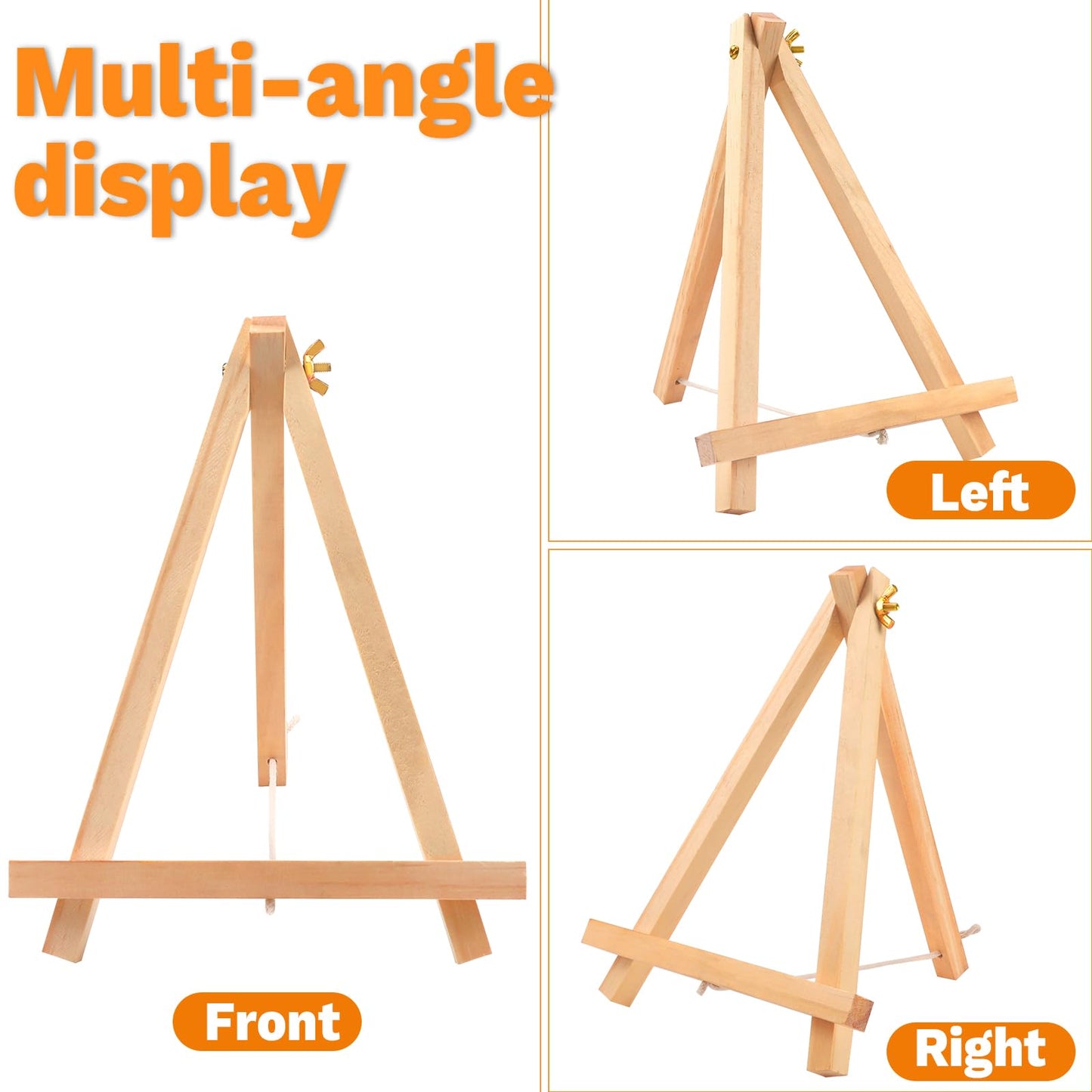 10 Pack 9 Inch Wood Easels,Art Craft Painting Easel,Table Top Easels for Painting, for Painting Party Displaying Canvases, Photos Mini Display Tripod Apply to Kids Artist Adults Students Etc