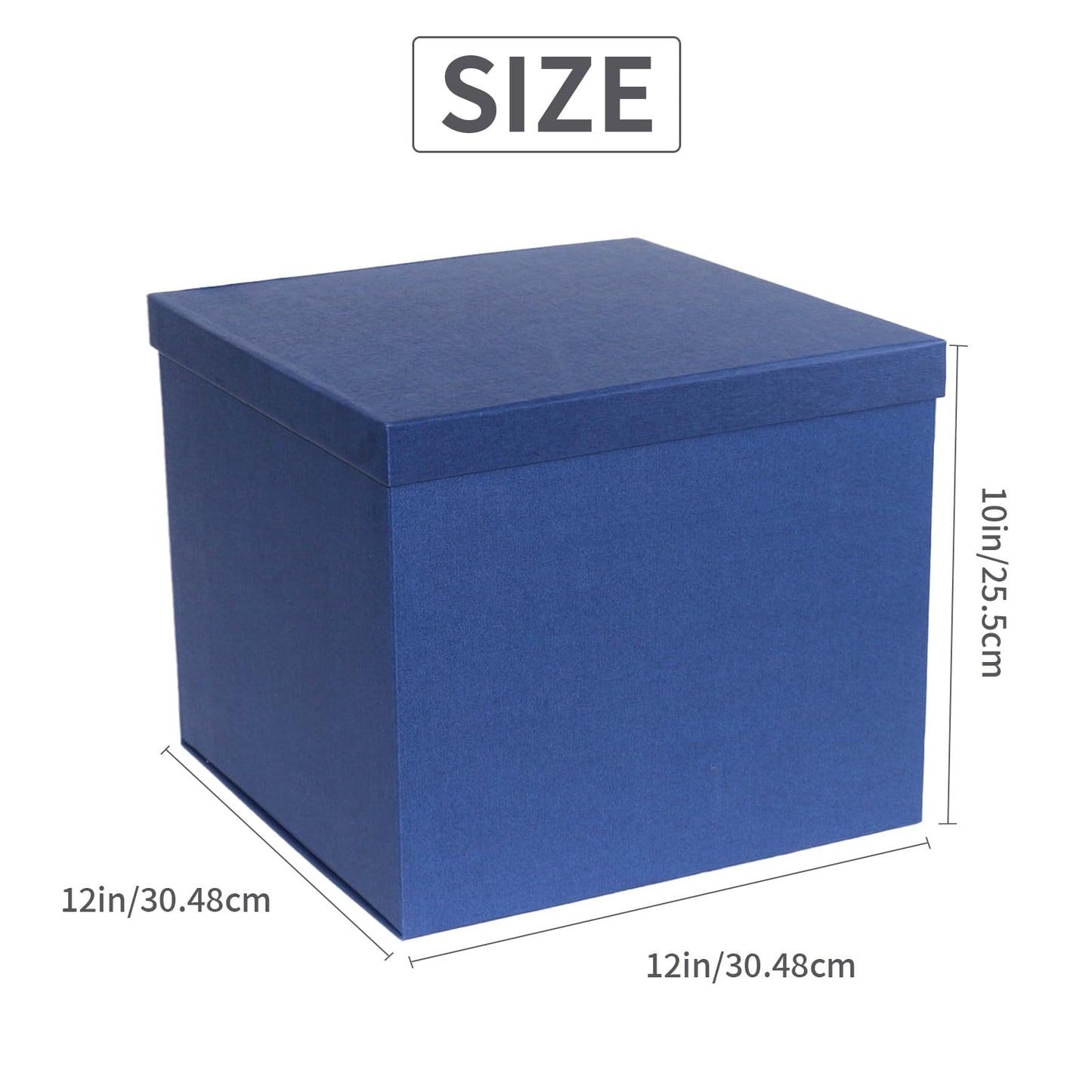Large Gift Box 12x12x10 Inches,Blue Gift Boxes for Presents,Birthday Box,for Packaging,Valentine's Day,Mother's Day,Christmas,Anniversaries,Family or Business.