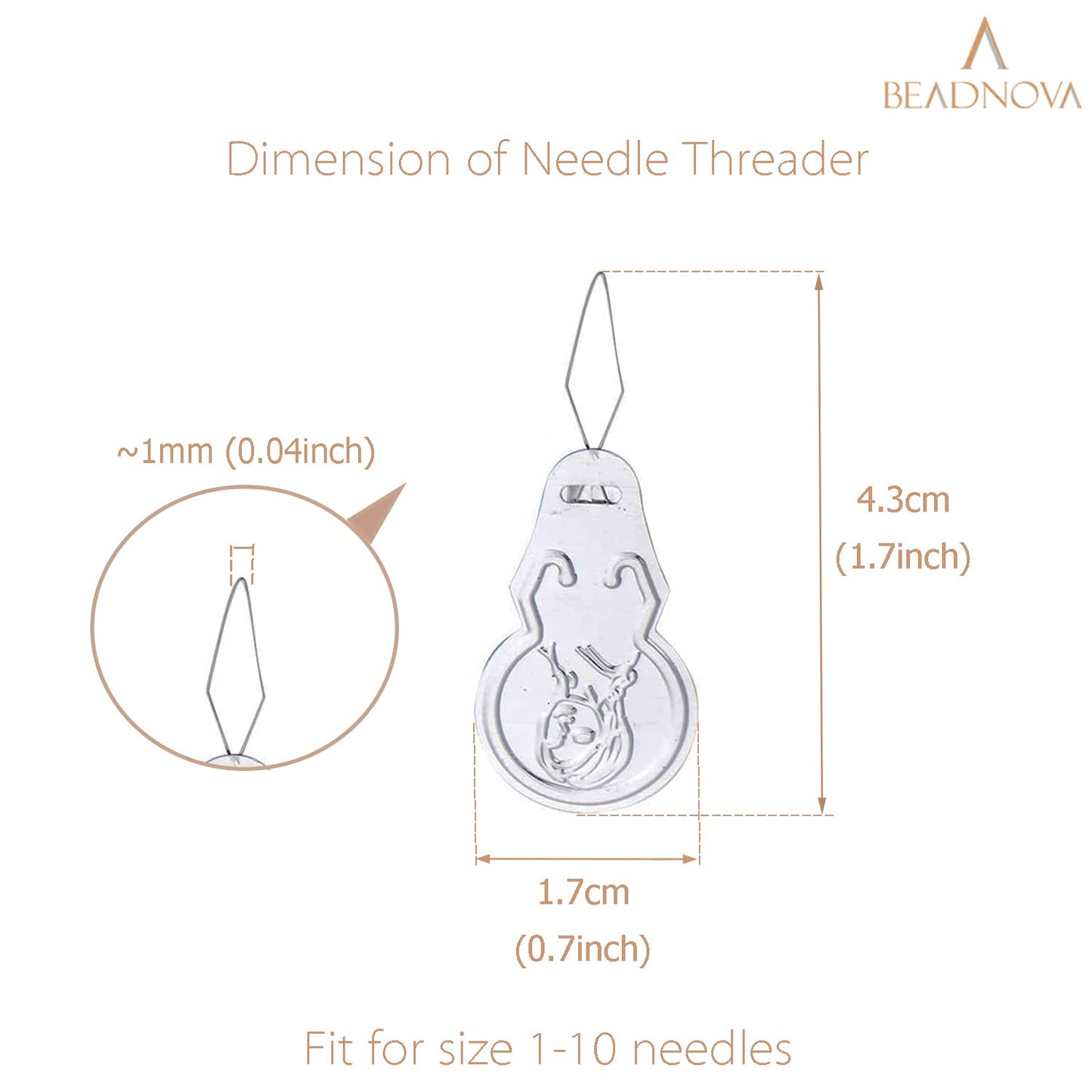Embroidery Needle Threader Tool 50pcs Aluminum Sewing Machine Needle Threader for Hand Sewing Cross Stitch Craft Knitting Quilting (50pcs)