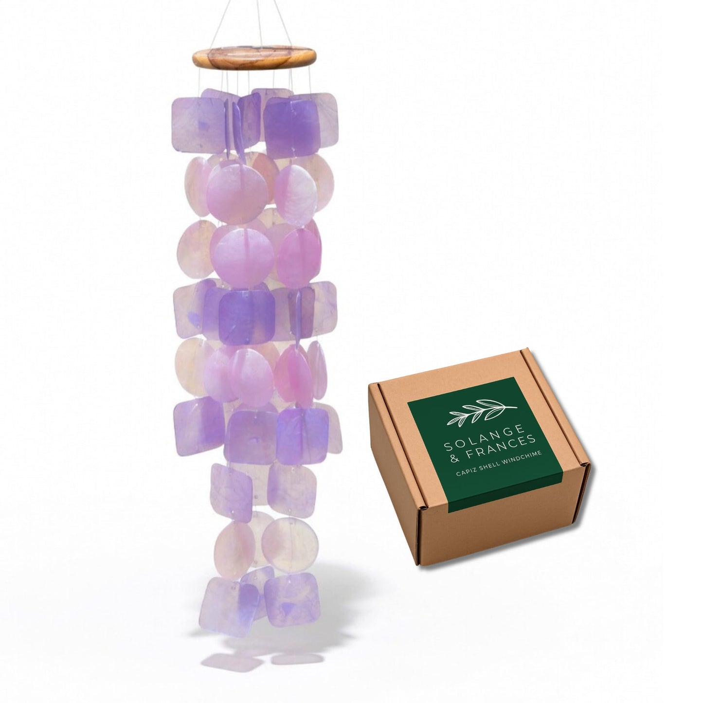 Solange & Frances Wind Chimes for Outside. Spring Decor Windchimes Outdoors Patio Decor. Unique Birthday Gifts for Women, Gift for Women Ideas (Purple & Pink)