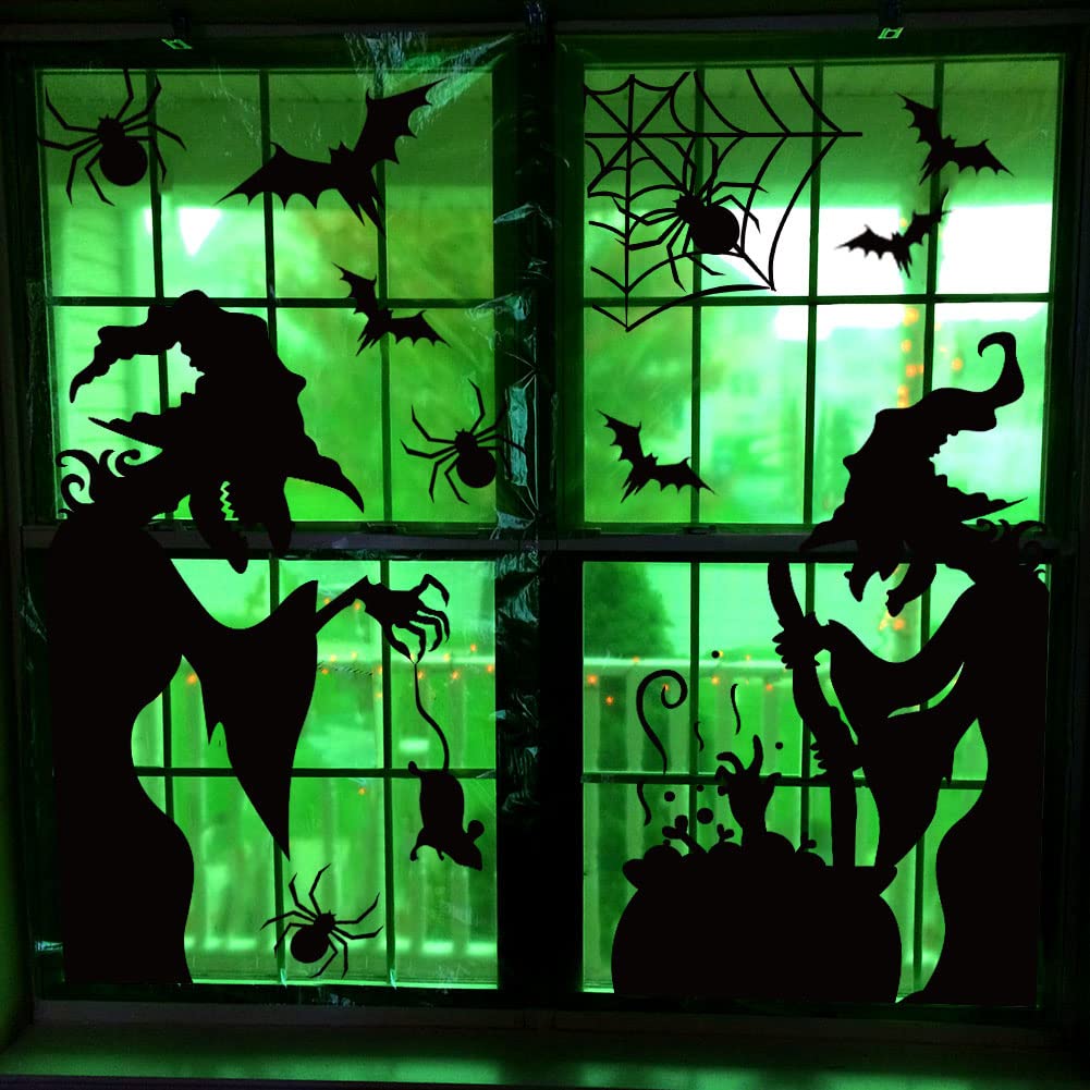 Large Halloween Window Clings Decorations Halloween Window Silhouette Decorations Scary Witch Silhouette Halloween Stickers for Window