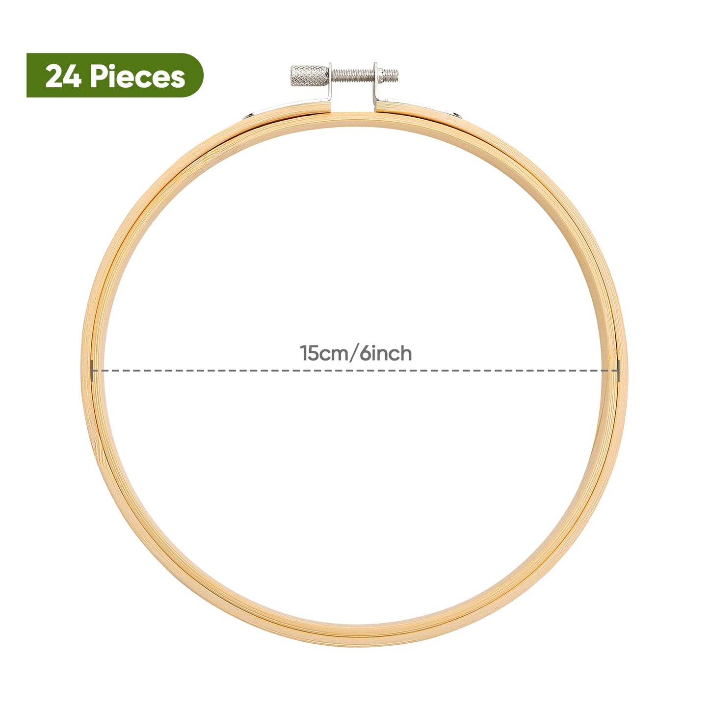 24 Pieces 6 Inch Embroidery Hoops Bulk, Cross Stitch Hoop Ring for Needlework Art Craft and Wall Decoration