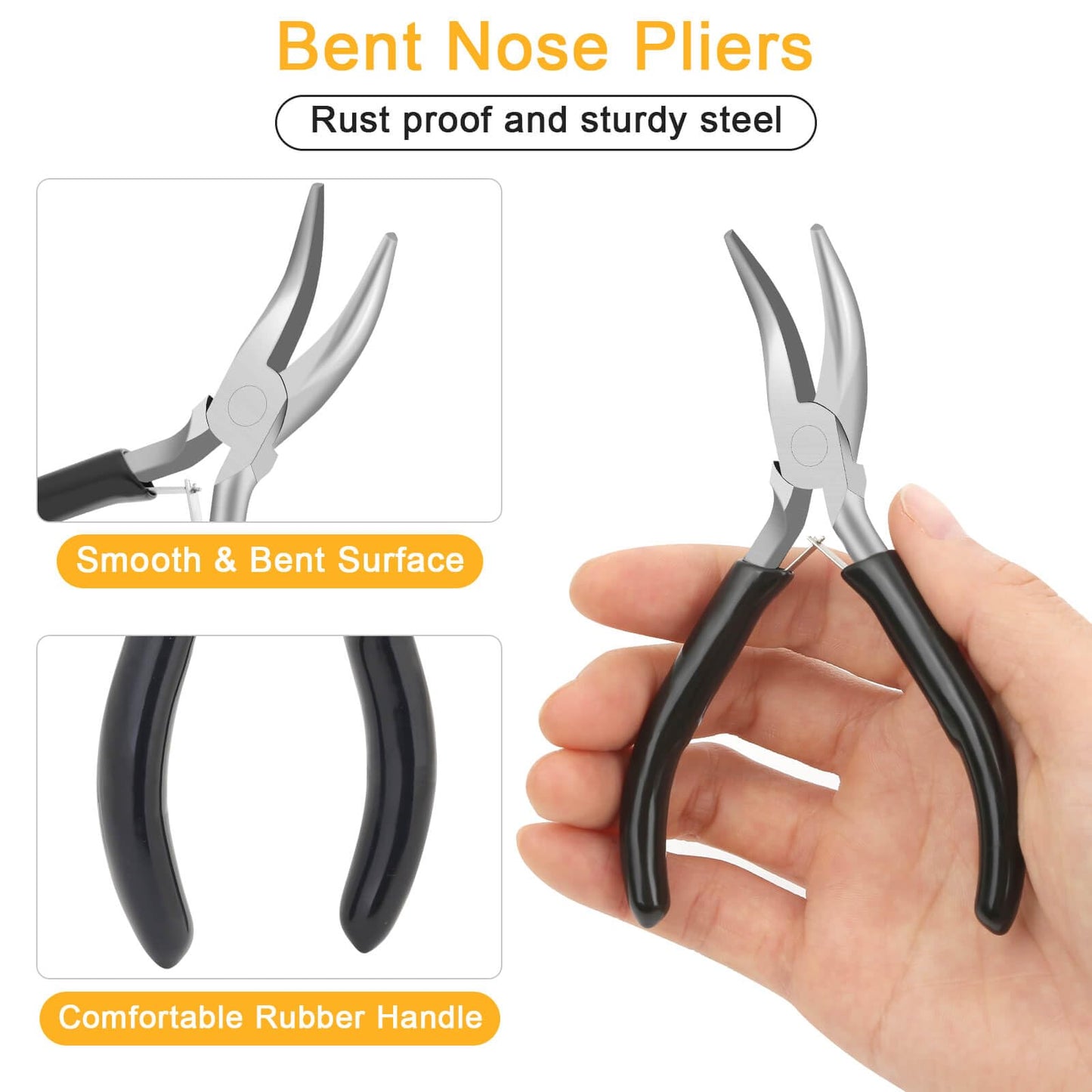 1200PCS Jump Rings for Jewelry Making Kit, Jump Rings and Necklace Clasps with Jump Ring Pliers Tools for Jewelry Making Supplies and Necklace Repair (Silver)