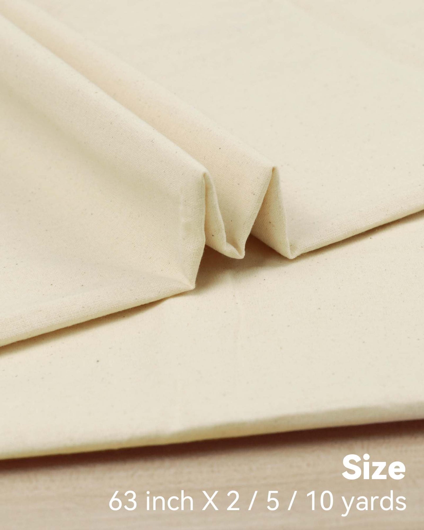 Light Weight 100% Cotton Muslin Fabric: 63 inch x 2,5,10 Yards Unbleached Muslin Linen Fabric Material for Sewing Material Apparel Cloth