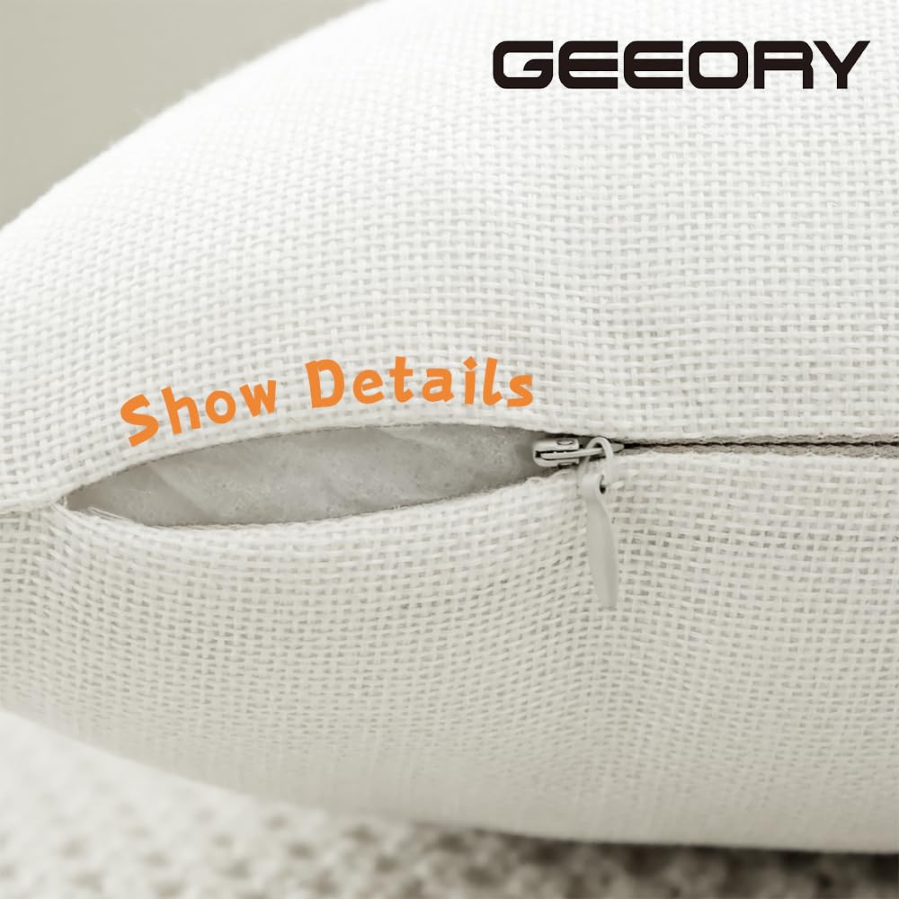 GEEORY Happy Thanksgiving Throw Pillow Covers 18x18 Inch Set of 4, Turkey Gobble Pumpkin Striped Fall Farmhouse Decorative Holiday Decoration for Home G568-18