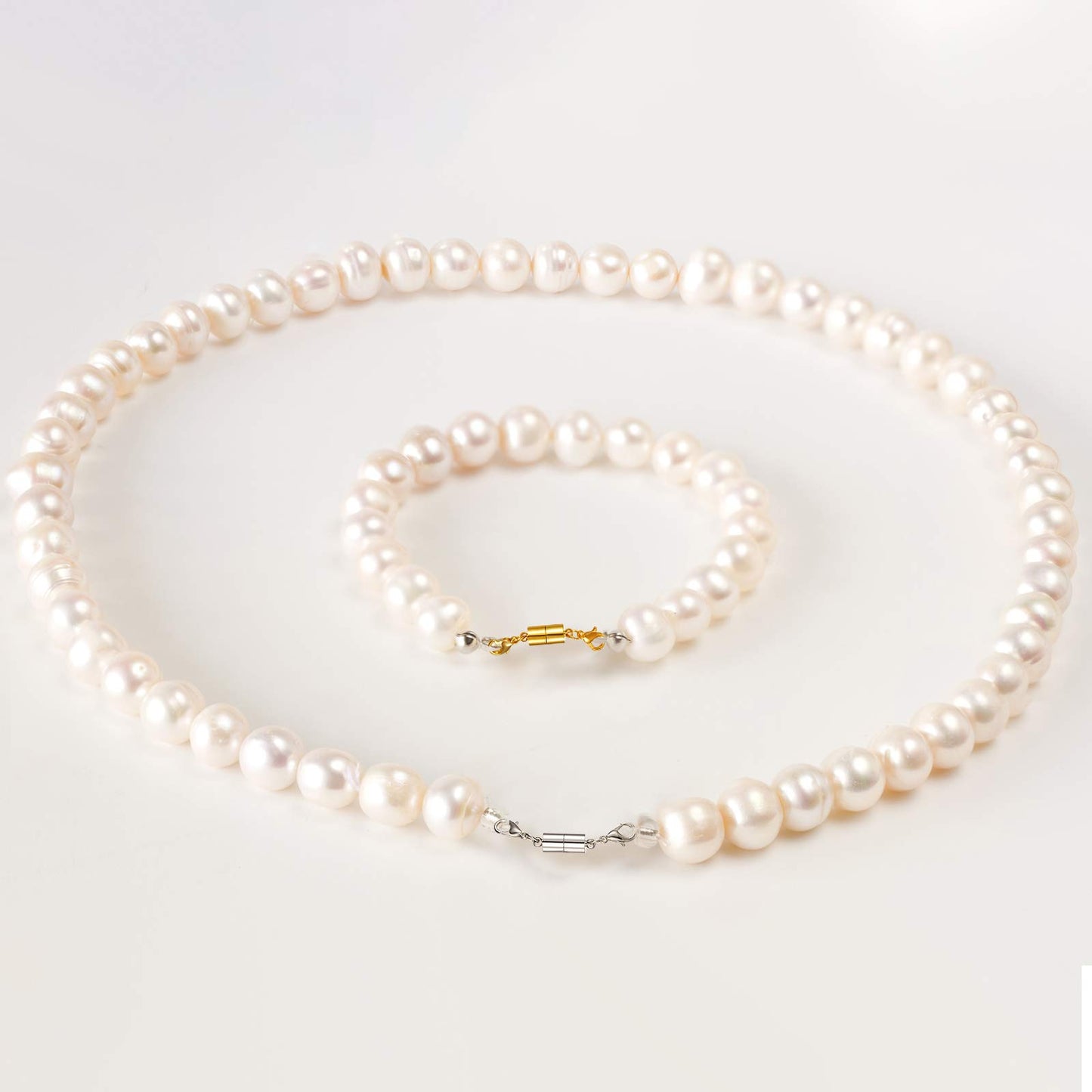 Yaomiao 30 Pcs Gold and Silver Necklace Clasps Magnetic Jewelry Locking Clasps and Closures Bracelet Lobster Clasp Connector for DIY Necklace Bracelet Jewelry Crafts Making Supplies