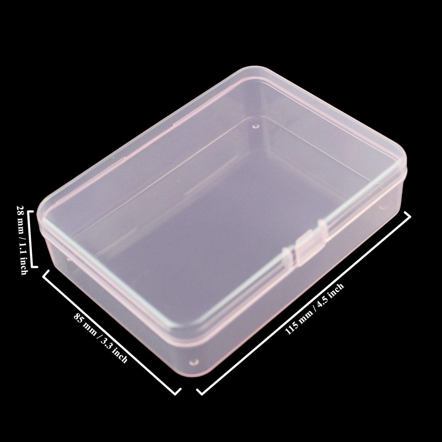 8 Pieces Rectangular Plastic Boxes Empty Storage Organizer Containers with Hinged Lids for Small Items and Other Craft Projects (Pink, 4.5 x 3.3 x 1.1 inch)