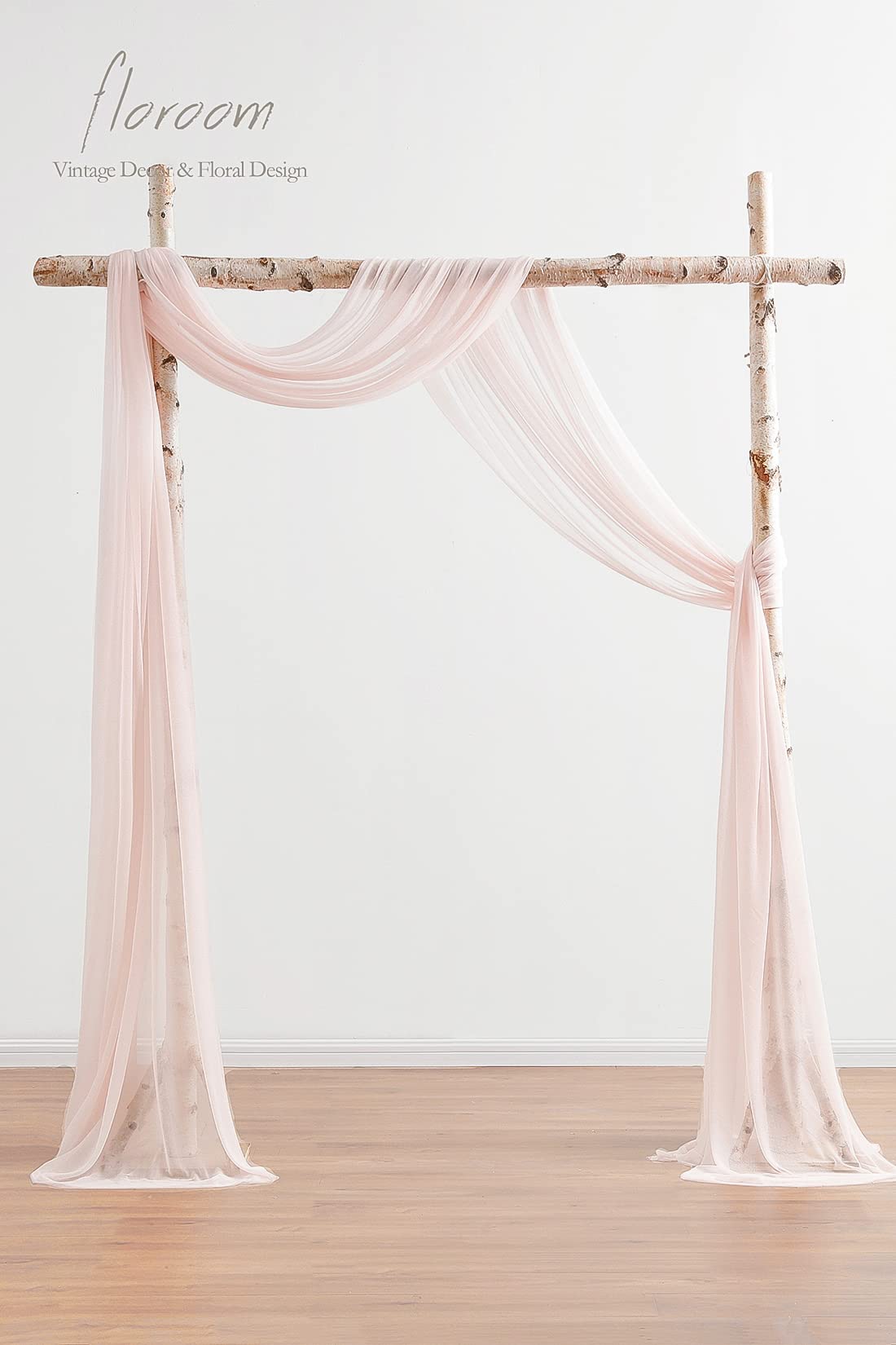 Wedding Arch Draping Fabric 2 Panels 20Ft Blush Chiffon Fabric Drapes Arbor Drapery Wedding Ceremony Reception Swag Decorations