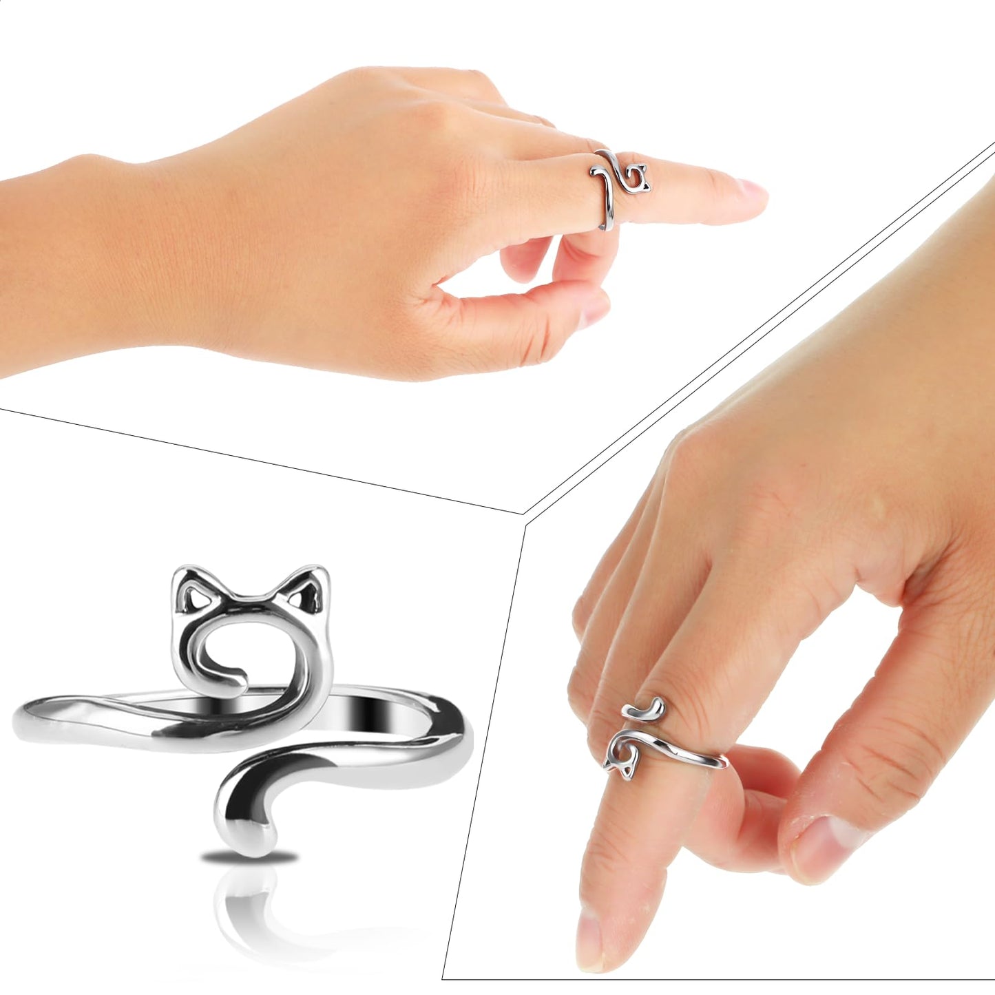 4pcs Knitting Crochet Loop Ring for Fingers Metal Open Yarn Guide Crochet Rings Adjustable Braided Faster Knitting Thimbles Holders Accessories for Crochet Mother Grandma Gifts (Gold Silver)